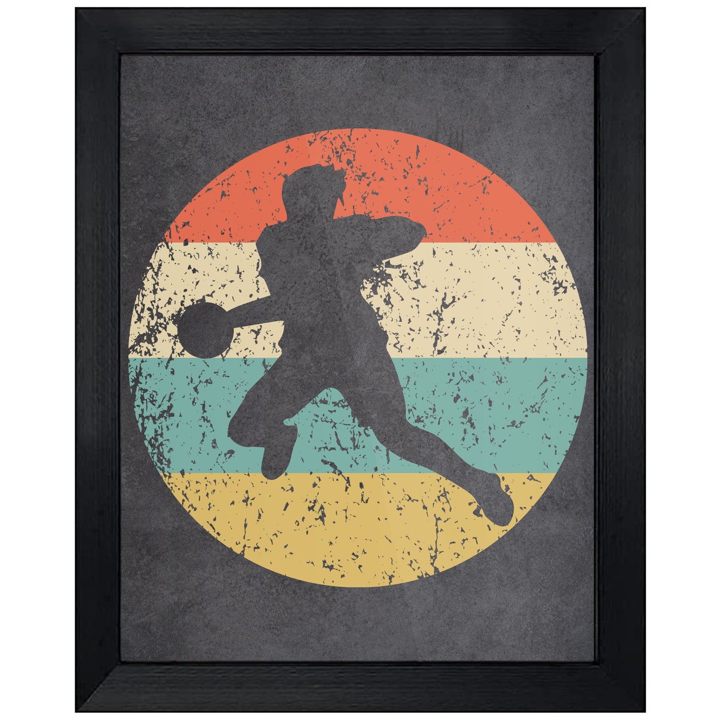 Handball Dodgeball Player Sports Icon Retro 8"x10" Wall Art Print