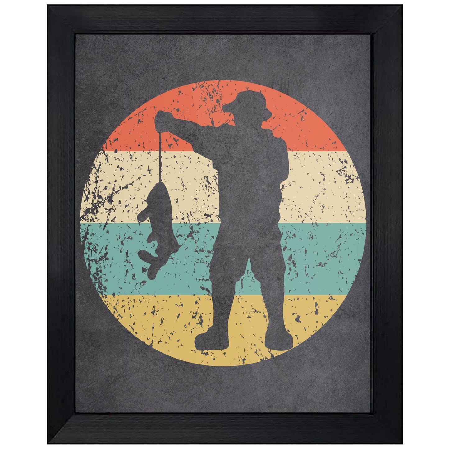 Fisherman Sports Icon Retro 8"x10" Wall Art Print