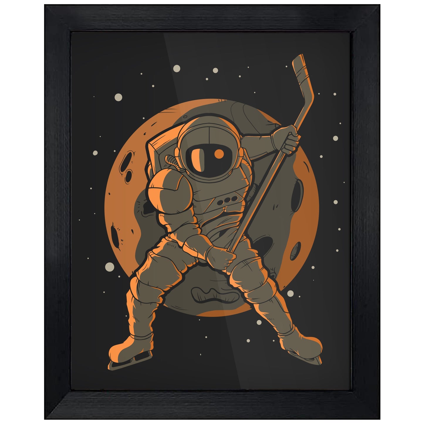 Hockey Astronaut Outer Space Spaceman 8"x10" Wall Art Print