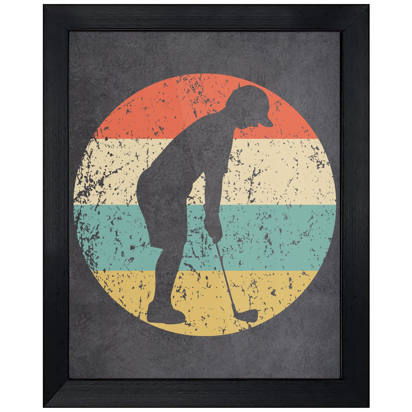 Golf Golfer Golfing Sports Icon Retro 8"x10" Wall Art Print