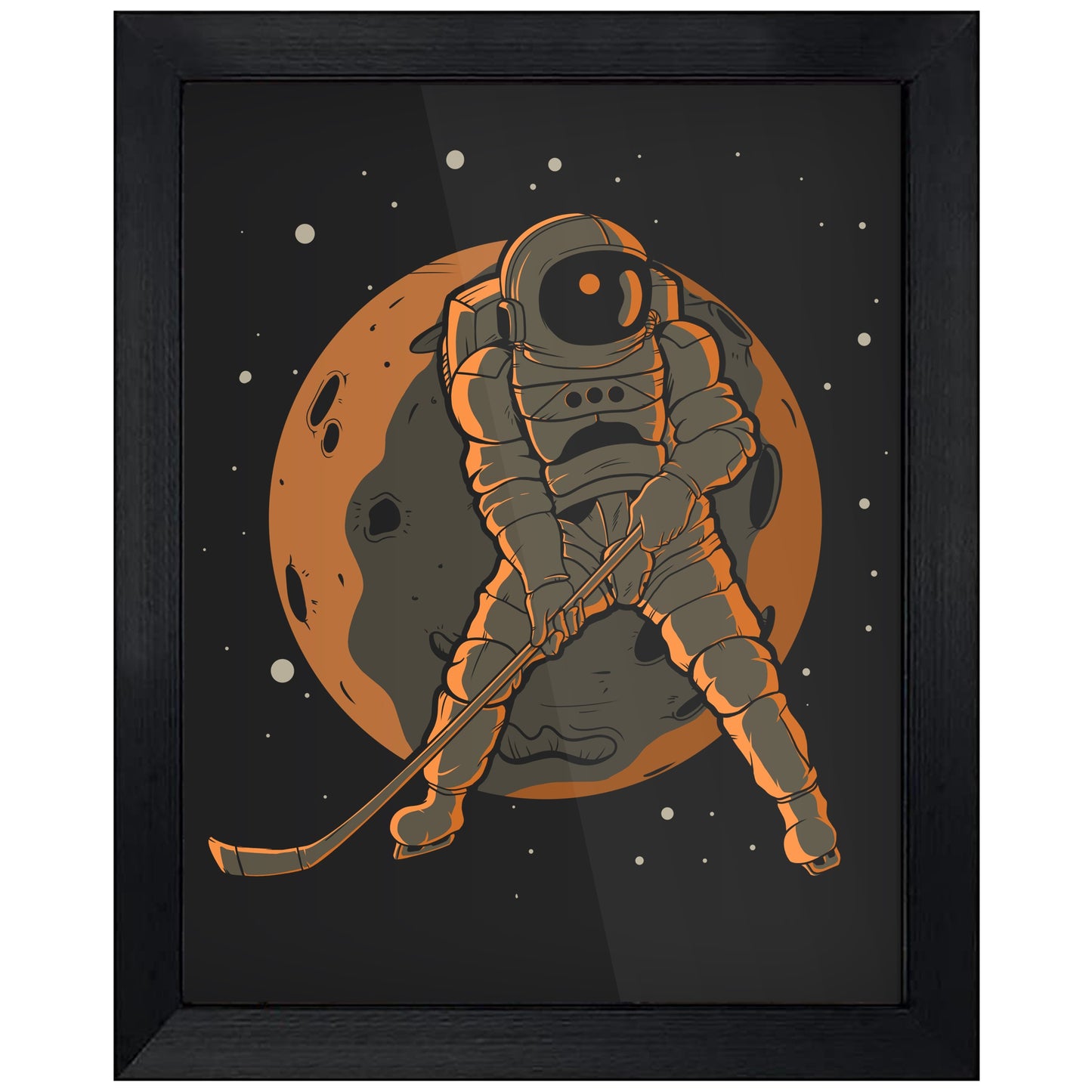 Hockey Astronaut Outer Space Spaceman 8"x10" Wall Art Print