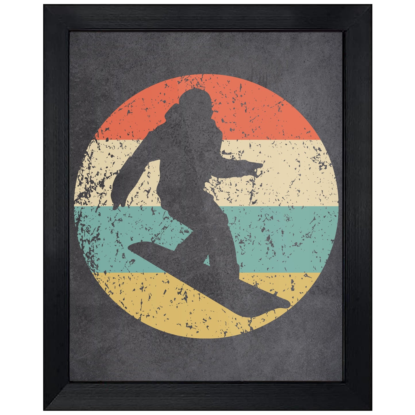 Snowboarding Snowboarder Sports Icon Retro 8"x10" Wall Art Print