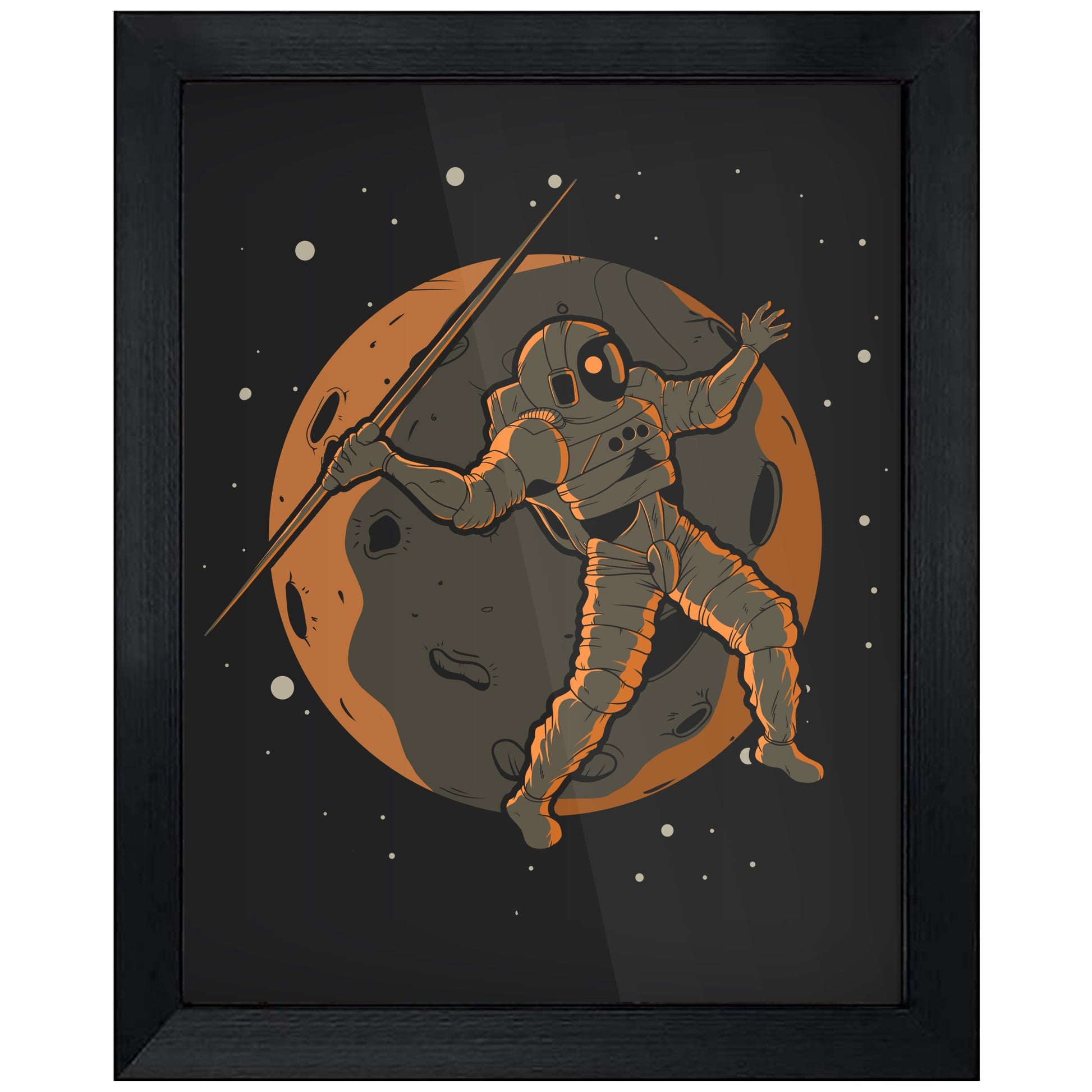 Javelin Throw Astronaut Outer Space Spaceman 8"x10" Wall Art Print