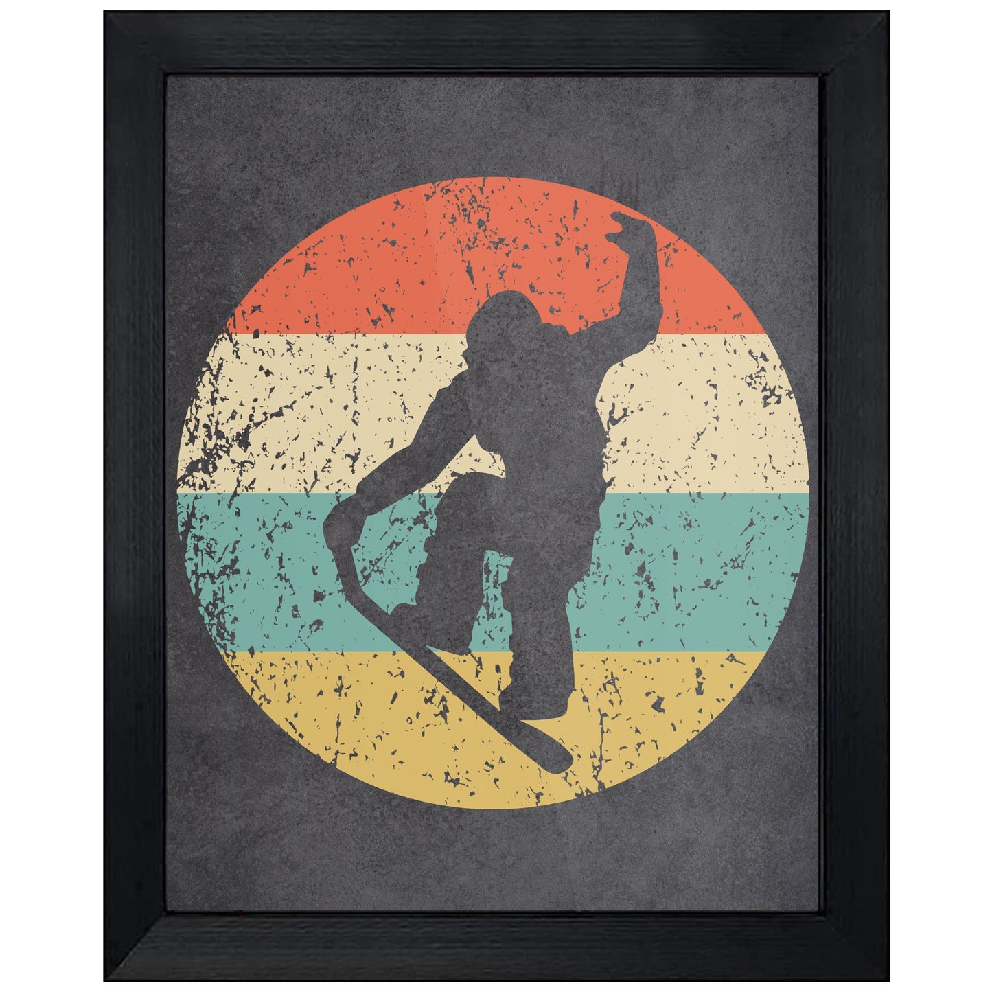 Snowboard Trick Nose Grab Sports Icon Retro 8"x10" Wall Art Print