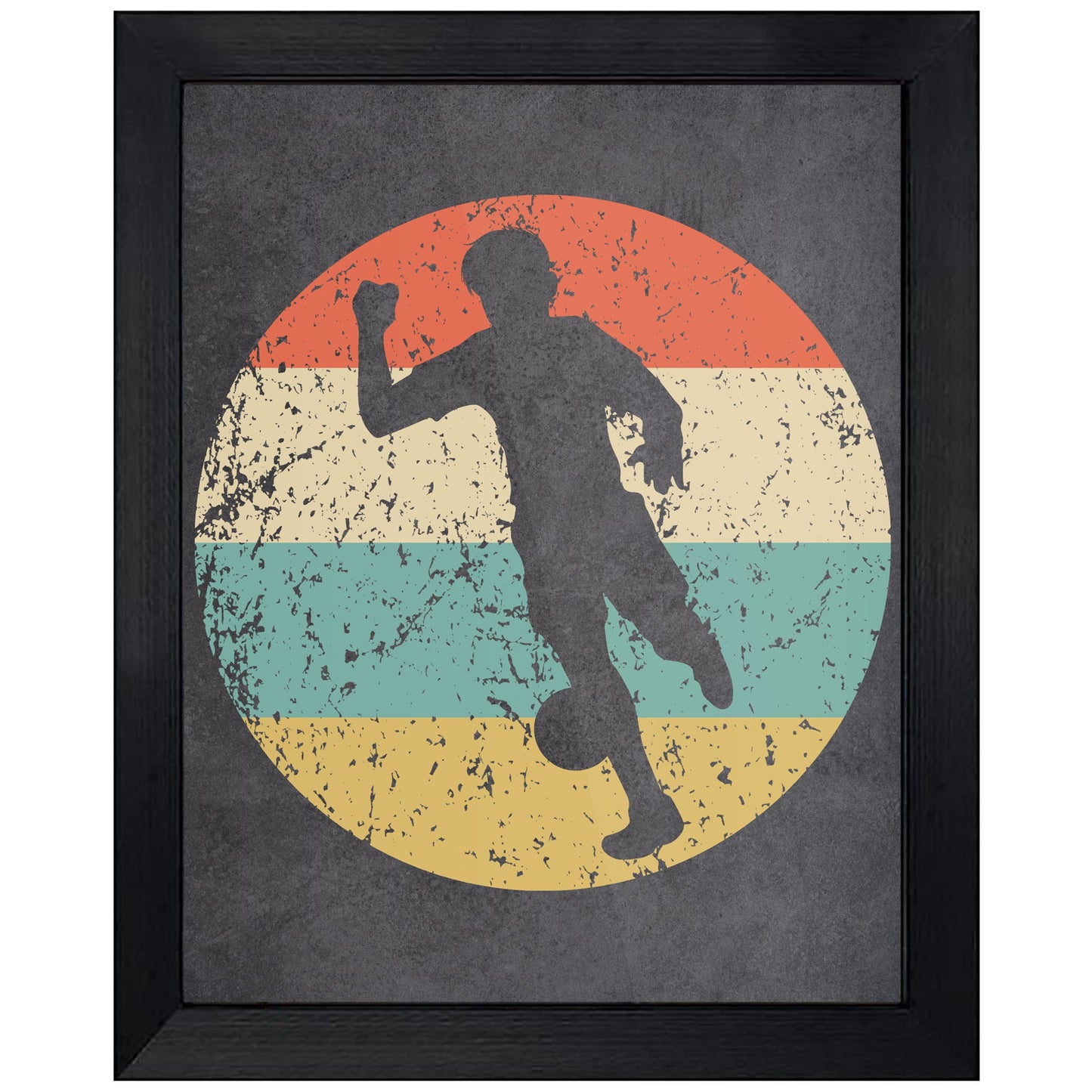 Soccer Player Sports Icon Retro 8"x10" Wall Art Print