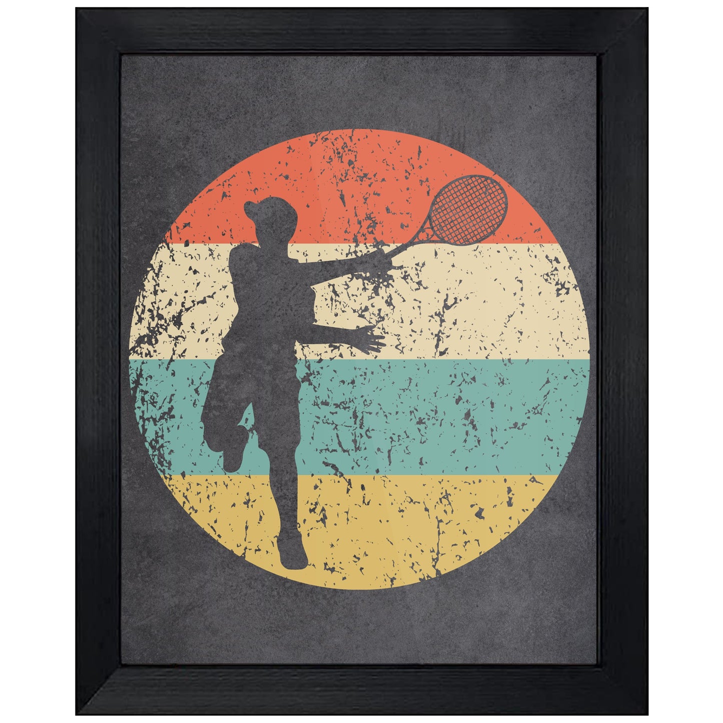 Tennis Player Sports Icon Retro 8"x10" Wall Art Print