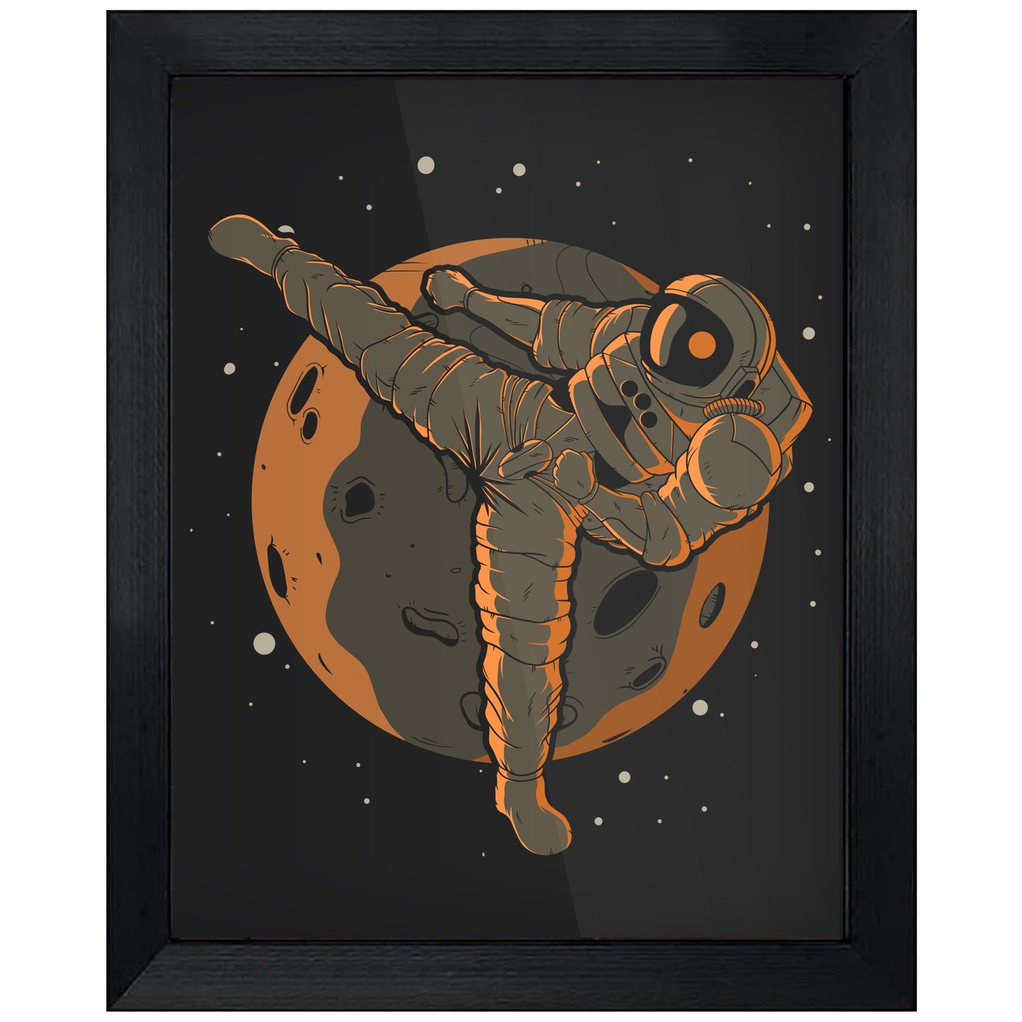 Karate Astronaut Outer Space Spaceman 8"x10" Wall Art Print