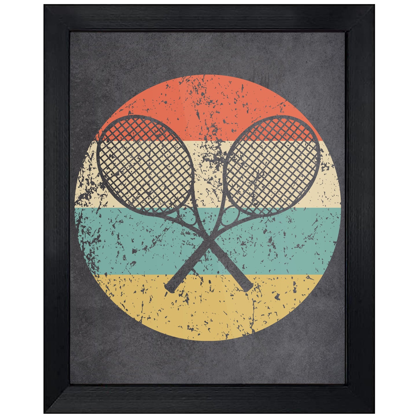 Tennis Rackets Sports Icon Retro 8"x10" Wall Art Print