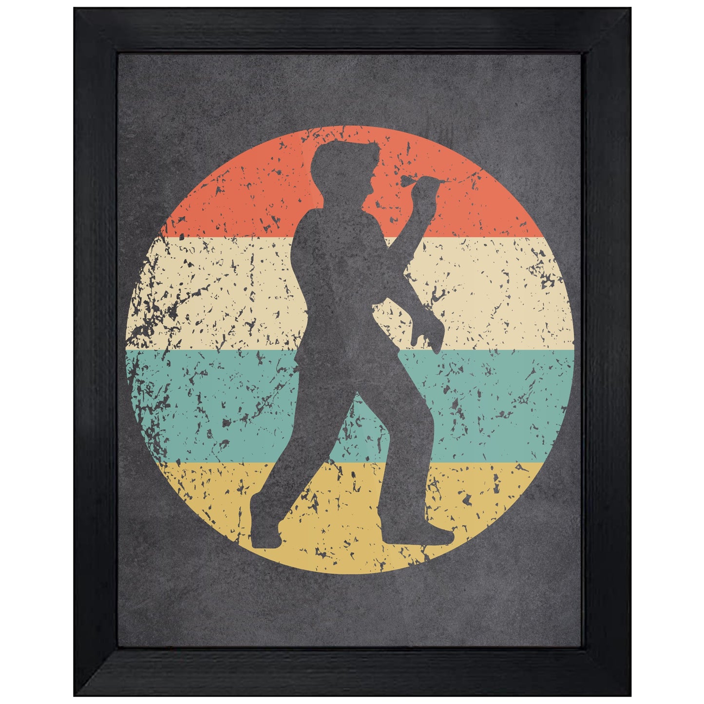 Darts Player Sports Icon Retro 8"x10" Wall Art Print