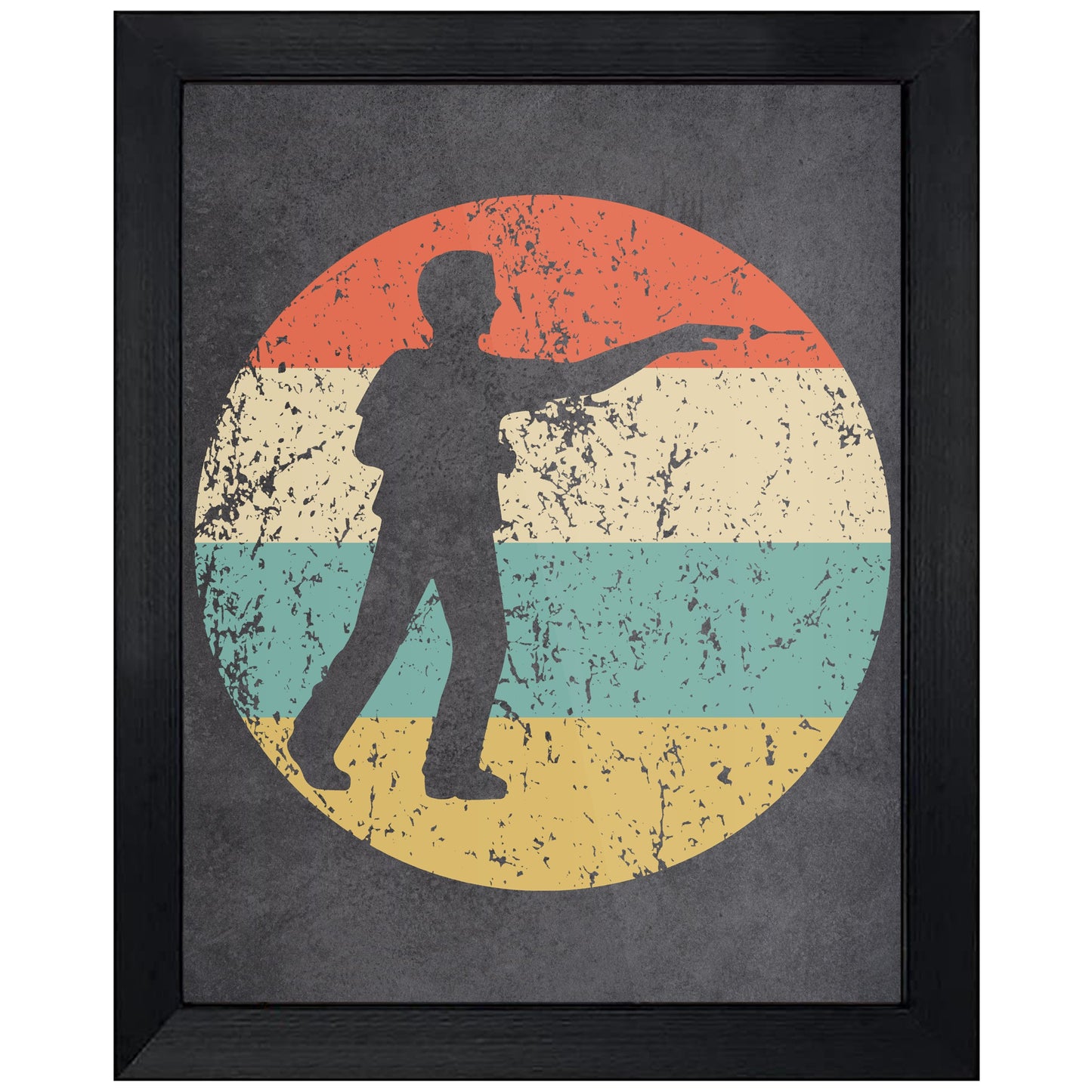 Darts Player Sports Icon Retro 8"x10" Wall Art Print