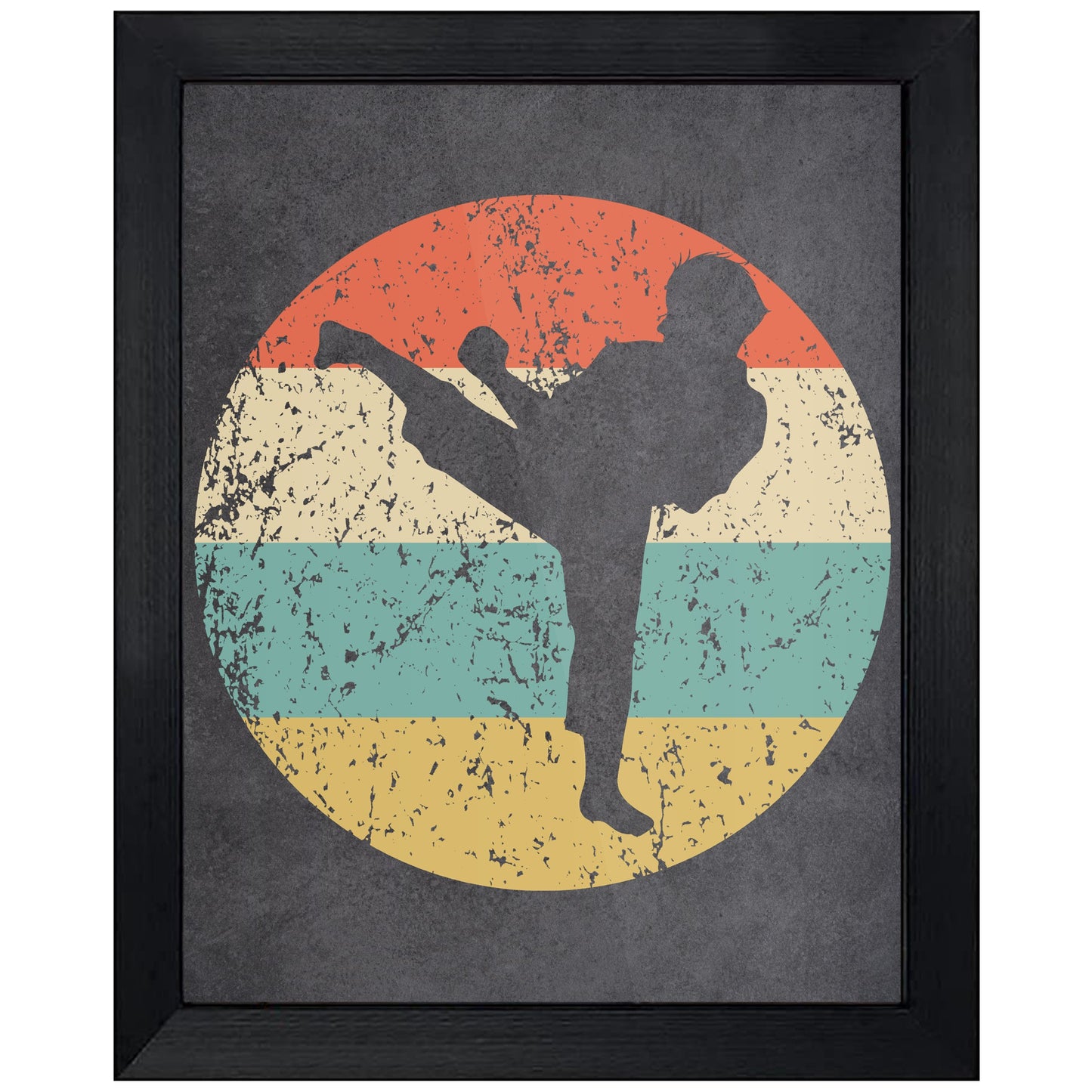 Taekwondo Karate Kick Sports Icon Retro 8"x10" Wall Art Print