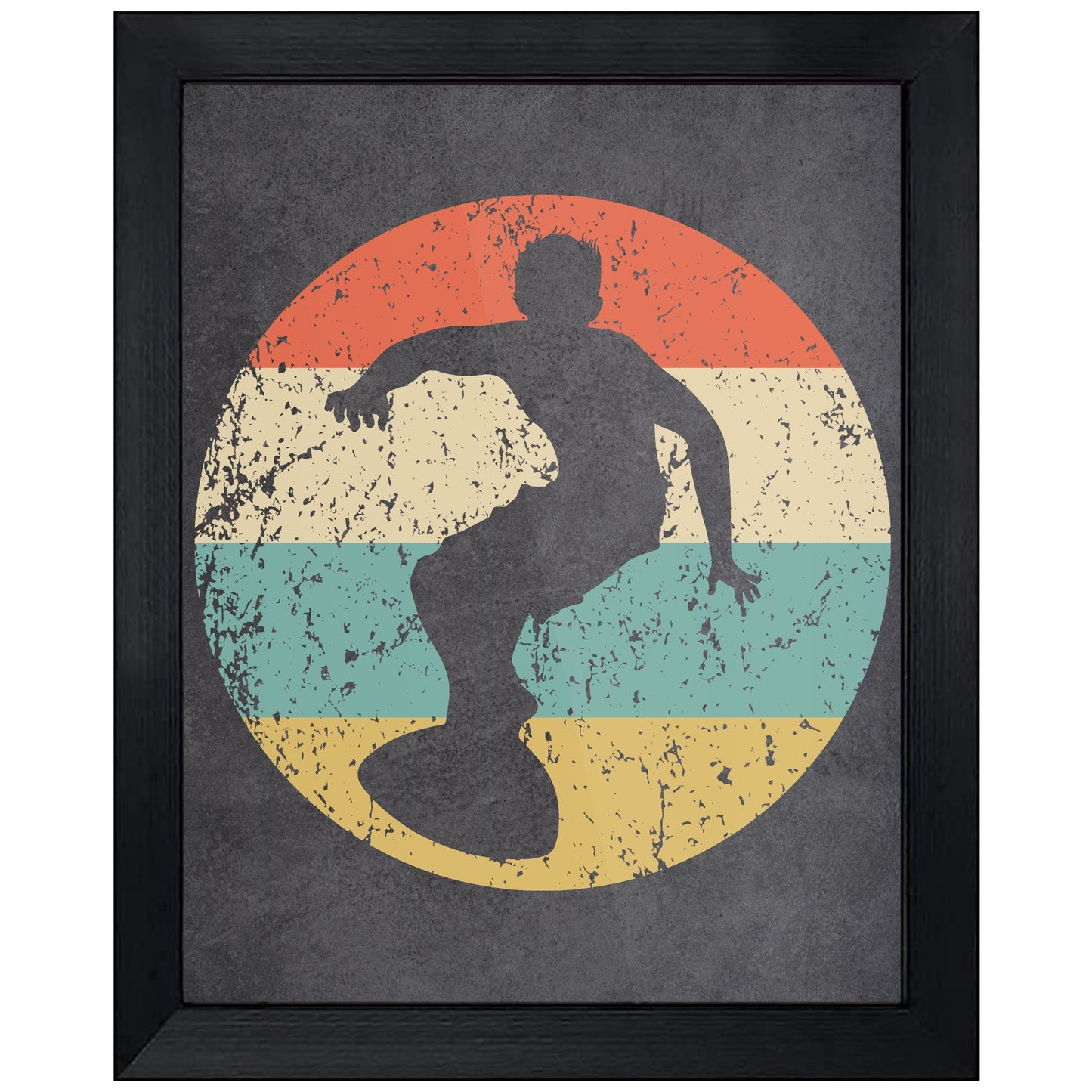 Surfer Surfing Sports Icon Retro 8"x10" Wall Art Print