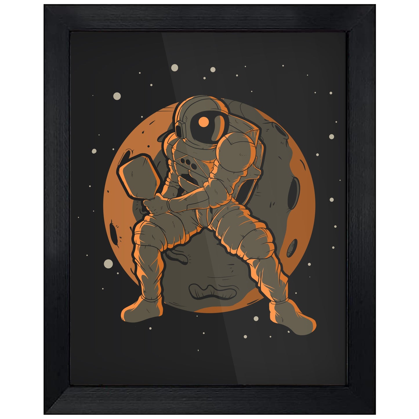 Pickleball Astronaut Outer Space Spaceman 8"x10" Wall Art Print