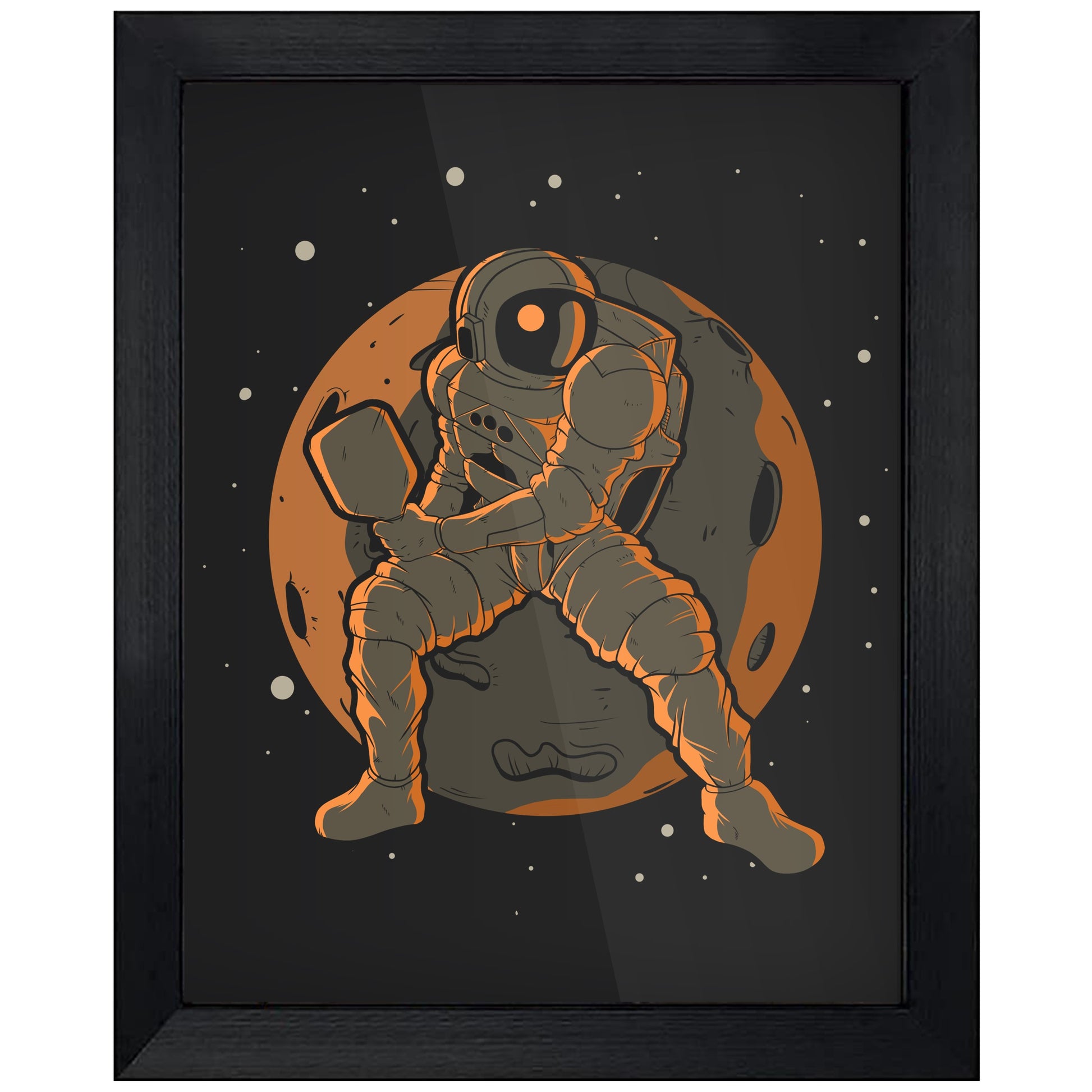 Pickleball Astronaut Outer Space Spaceman 8"x10" Wall Art Print