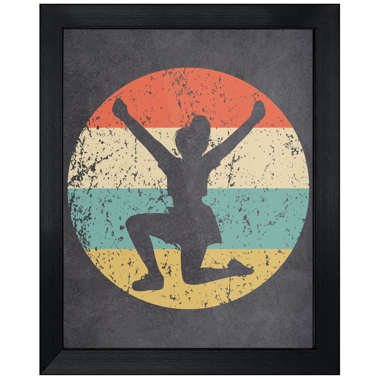 Cheerleading Cheer Sports Icon Retro 8"x10" Wall Art Print