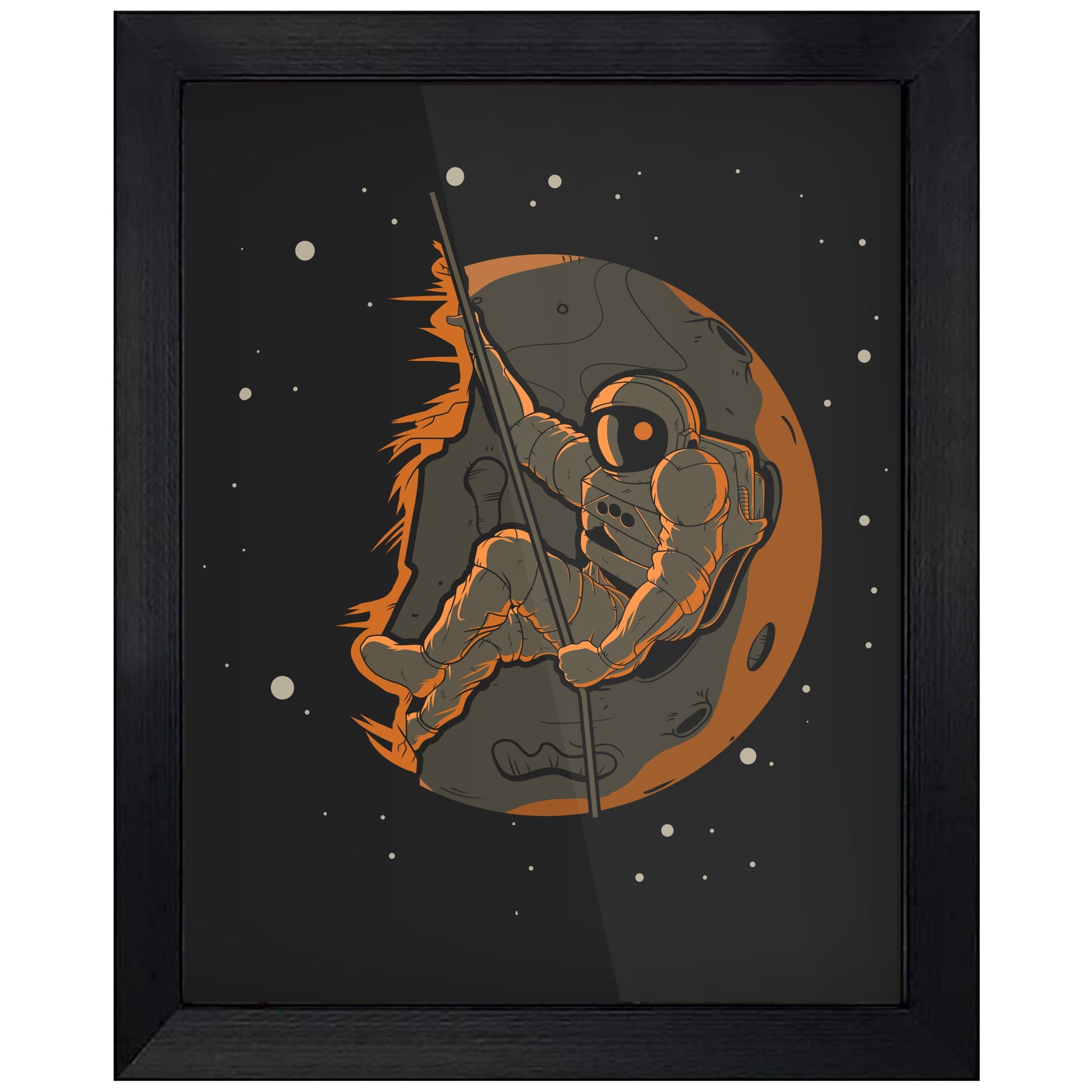 Rock Climbing Astronaut Outer Space Spaceman 8"x10" Wall Art Print