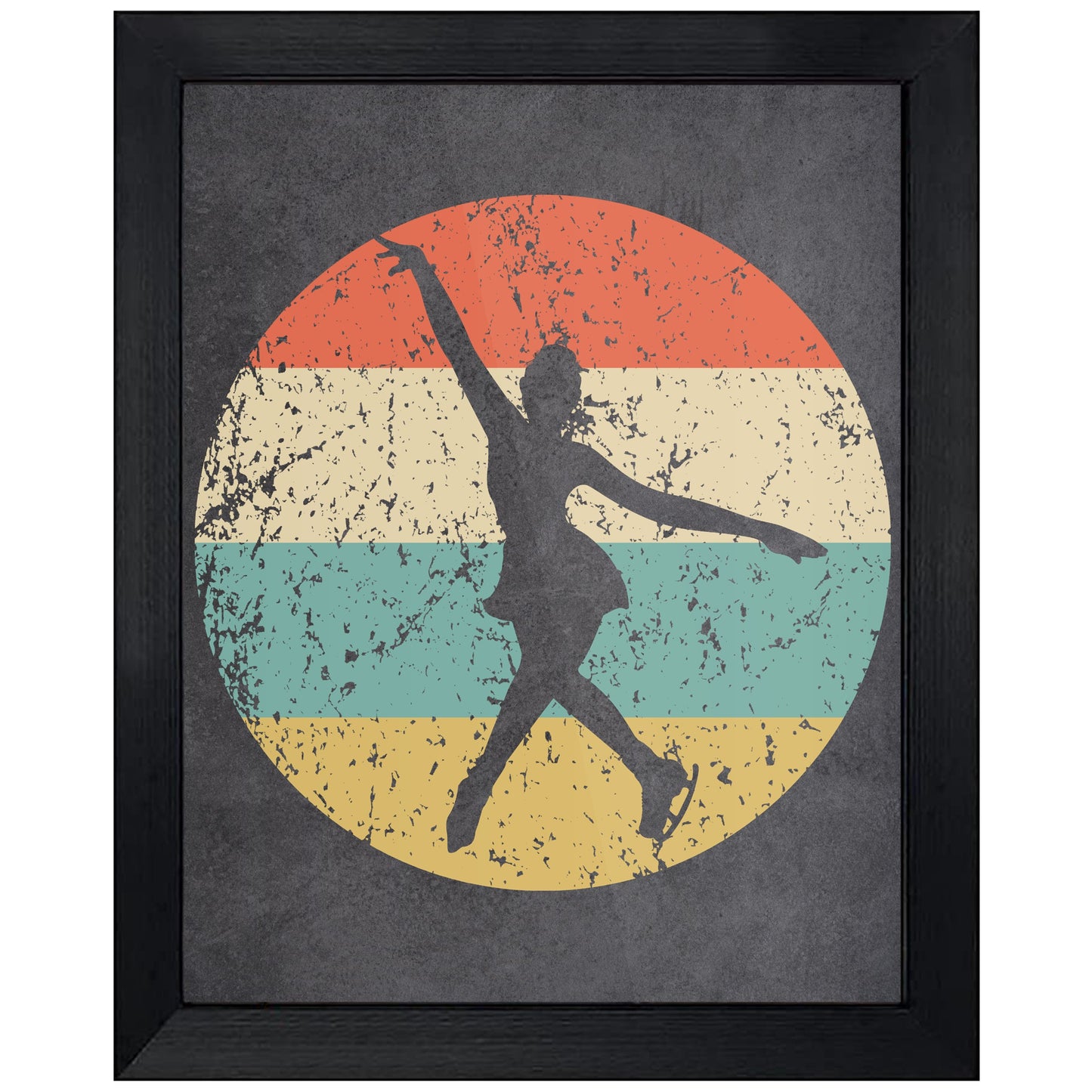 Figure Skater Sports Icon Retro 8"x10" Wall Art Print