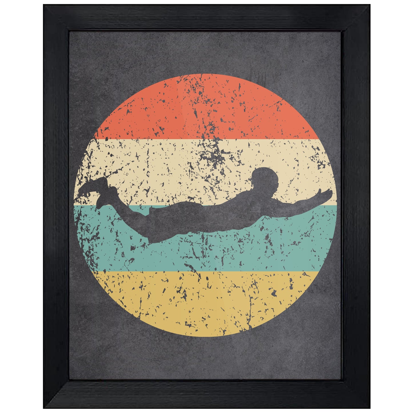 Swimmer Sports Icon Retro 8"x10" Wall Art Print