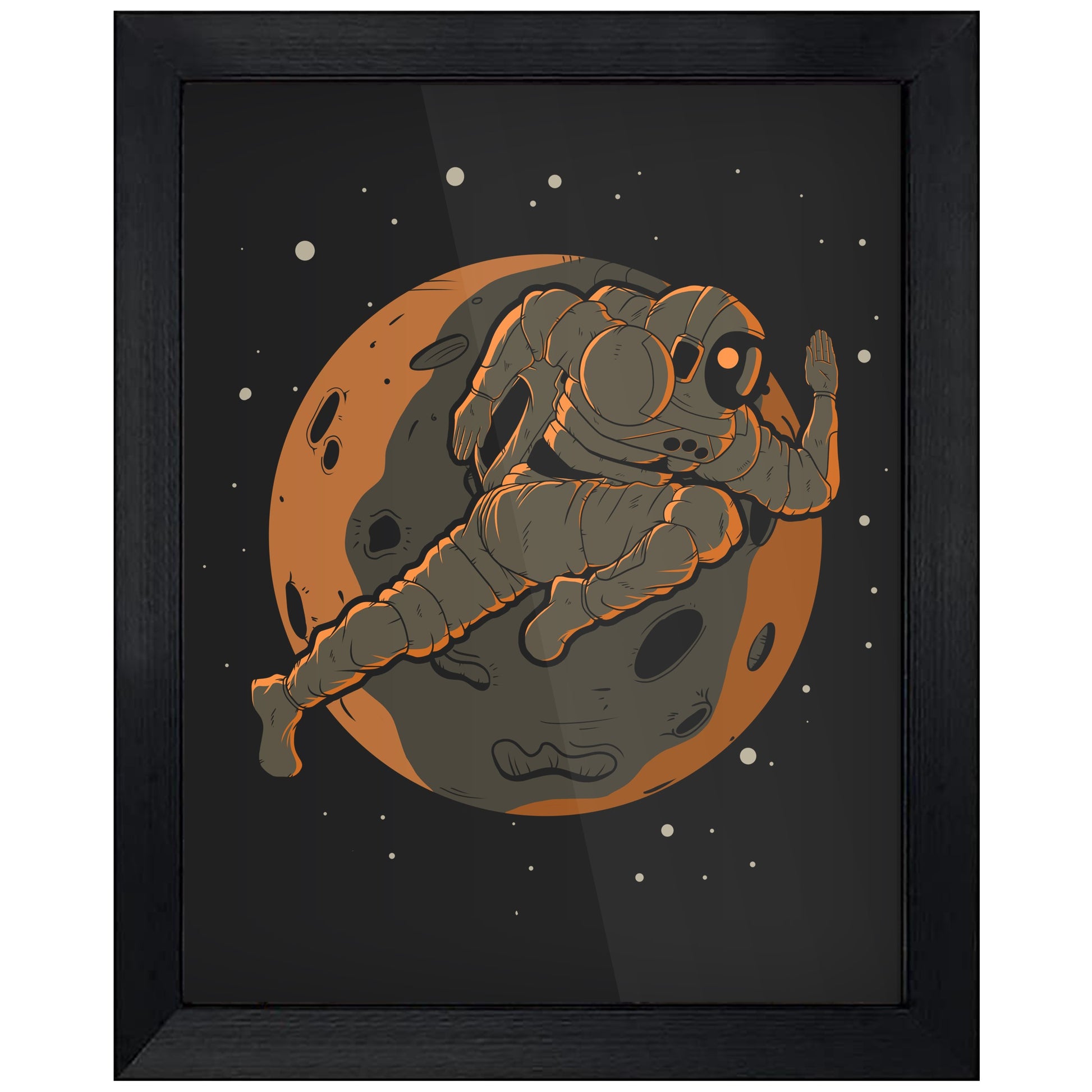 Running Astronaut Outer Space Spaceman 8"x10" Wall Art Print