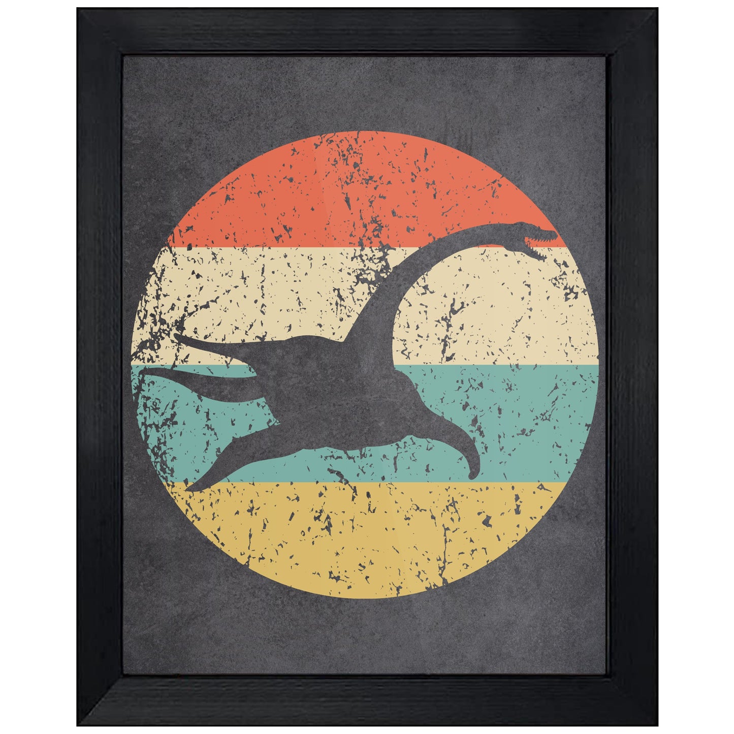 Plesiosaur Dinosaur Icon Retro 8"x10" Wall Art Print