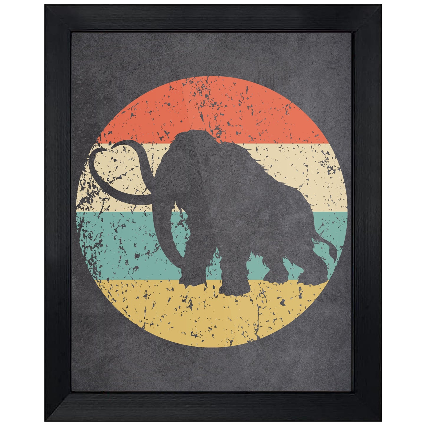 Woolly Mammoth Animal Icon Retro 8"x10" Wall Art Print