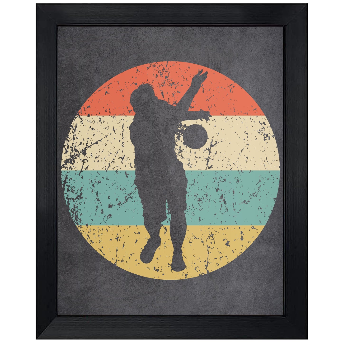 Bocce Ball Player Icon Retro 8"x10" Wall Art Print