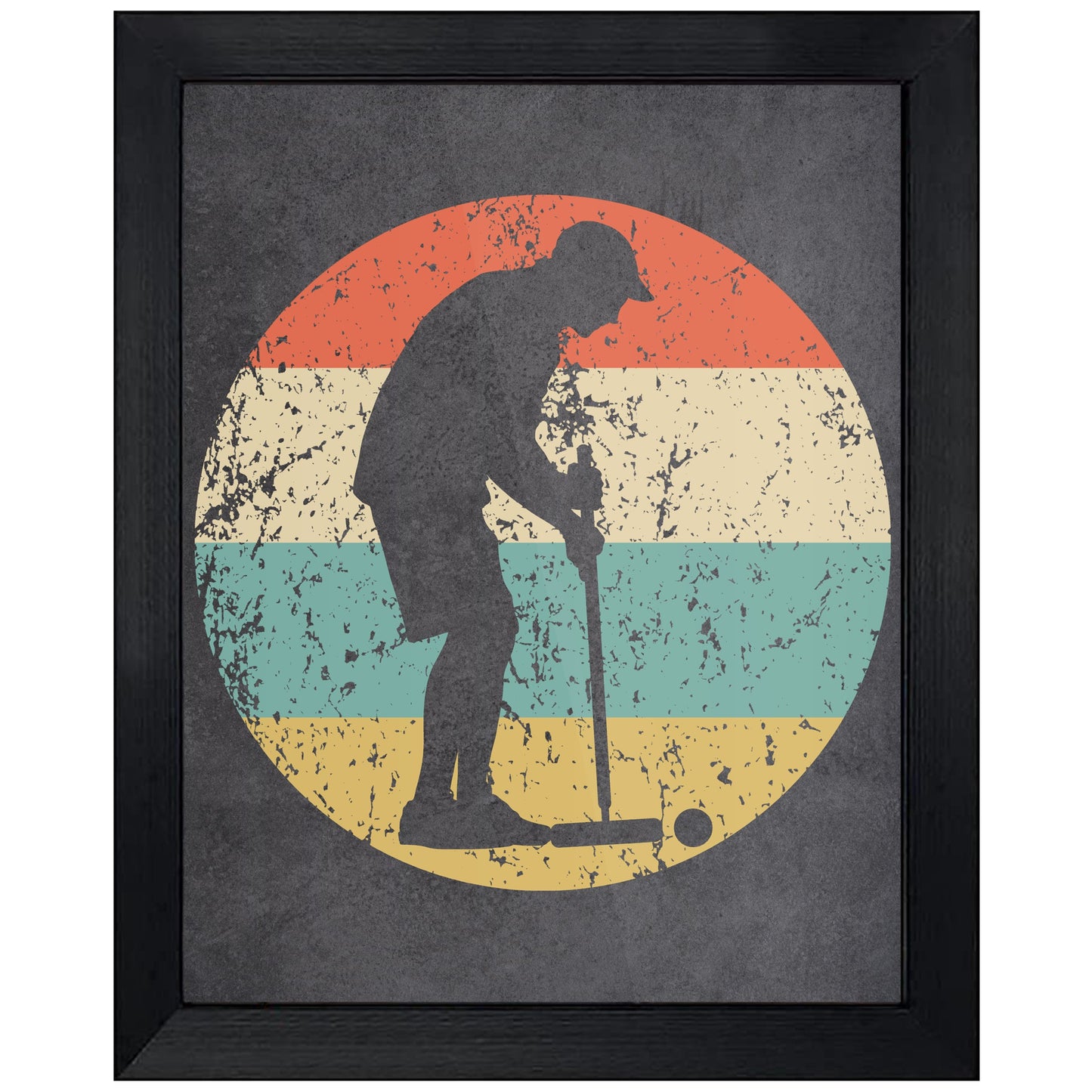 Croquet Player Icon Retro 8"x10" Wall Art Print