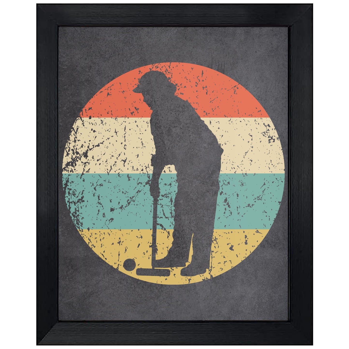Croquet Player Icon Retro 8"x10" Wall Art Print