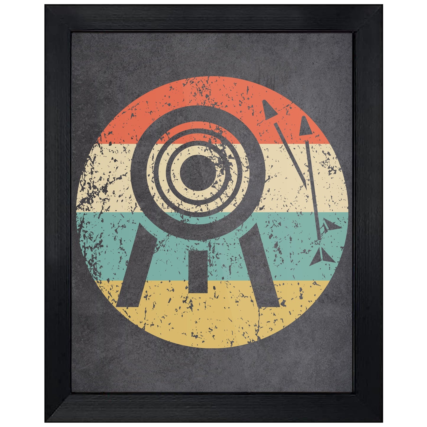 Archery Arrows Icon Retro 8"x10" Wall Art Print