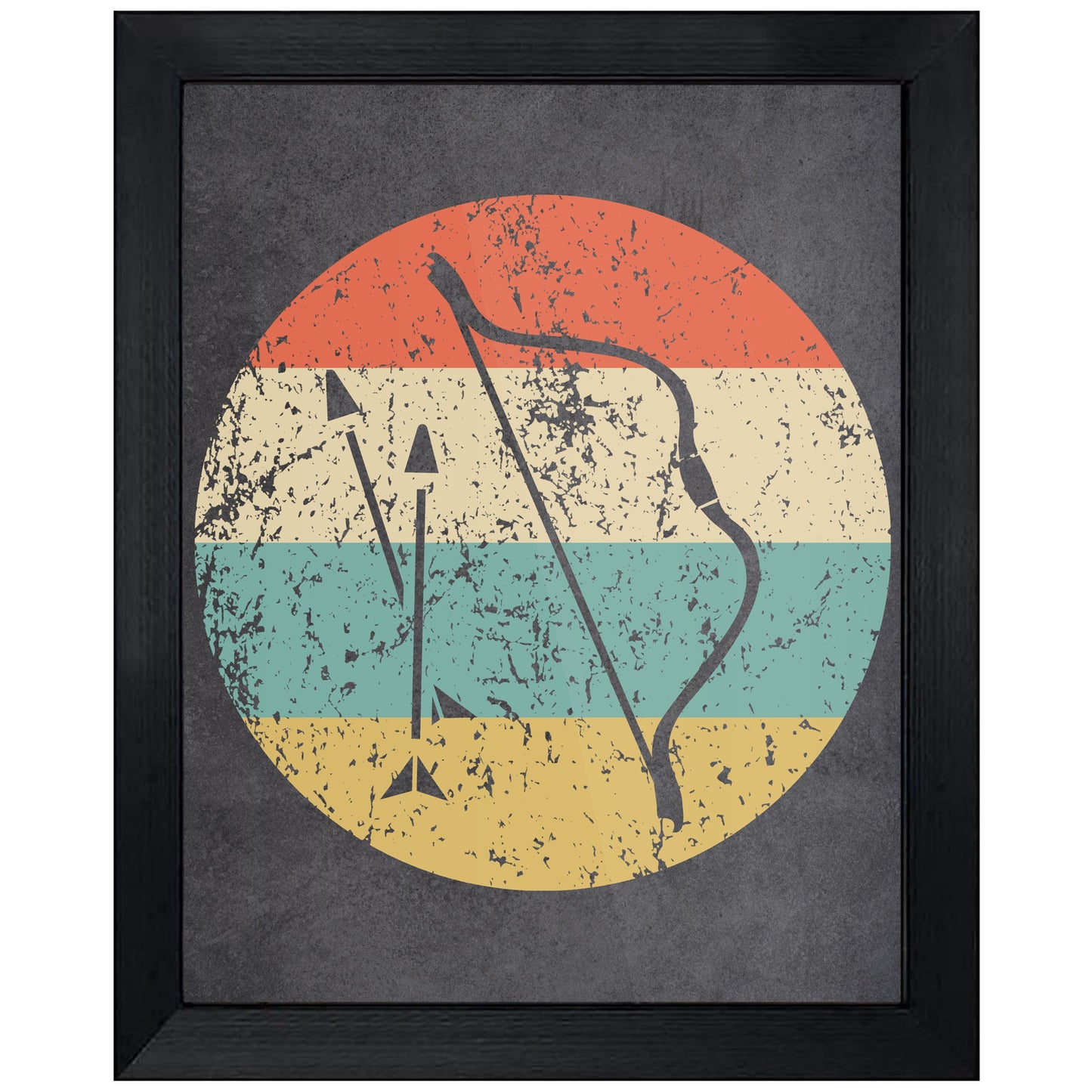 Bow and Arrow Icon Retro 8"x10" Wall Art Print