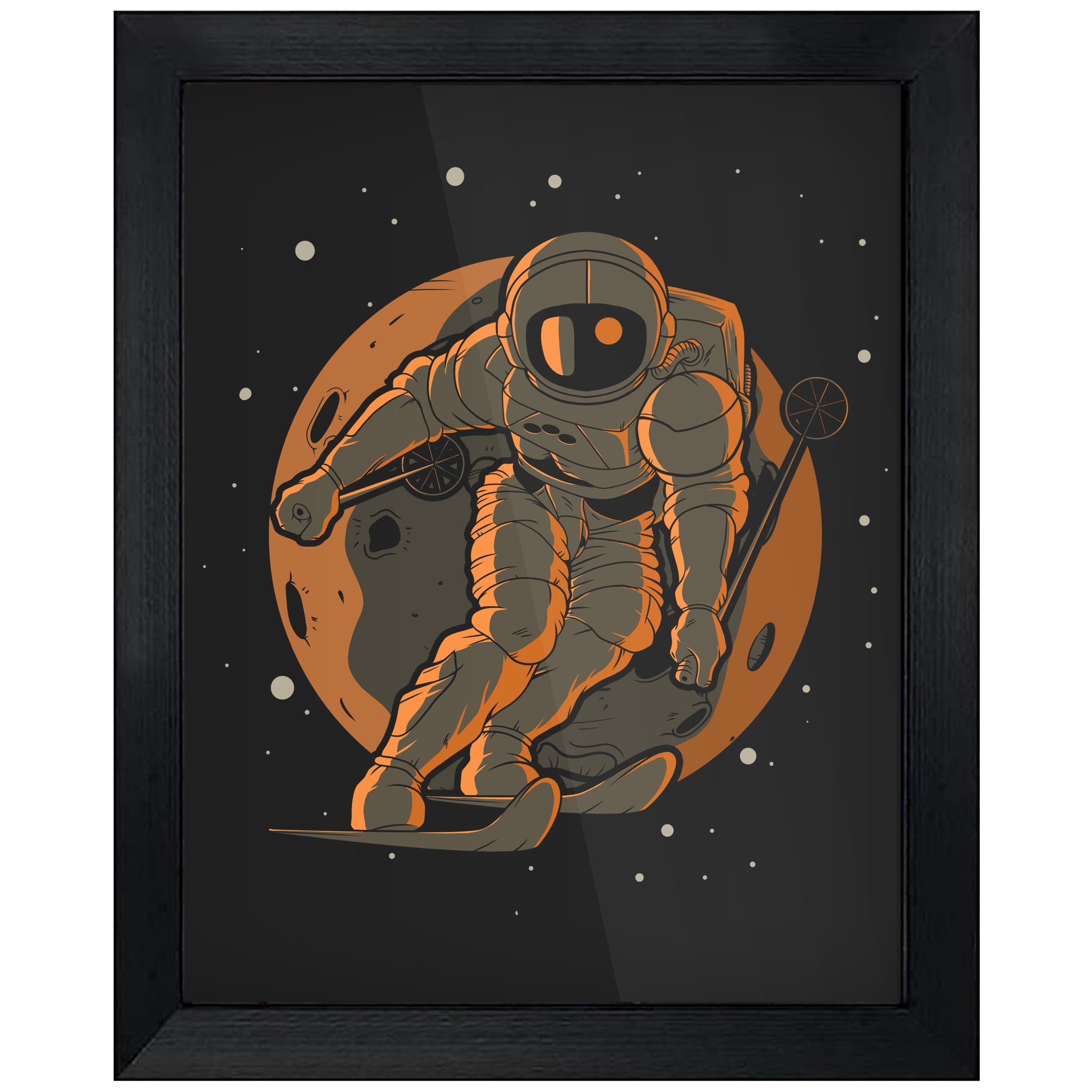 Skiing Astronaut Outer Space Spaceman 8"x10" Wall Art Print