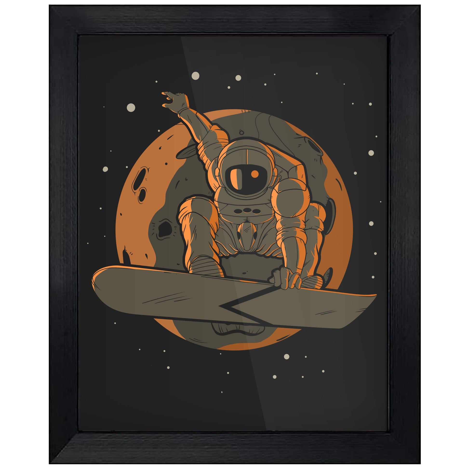 Snowboarding Astronaut Outer Space Spaceman 8"x10" Wall Art Print