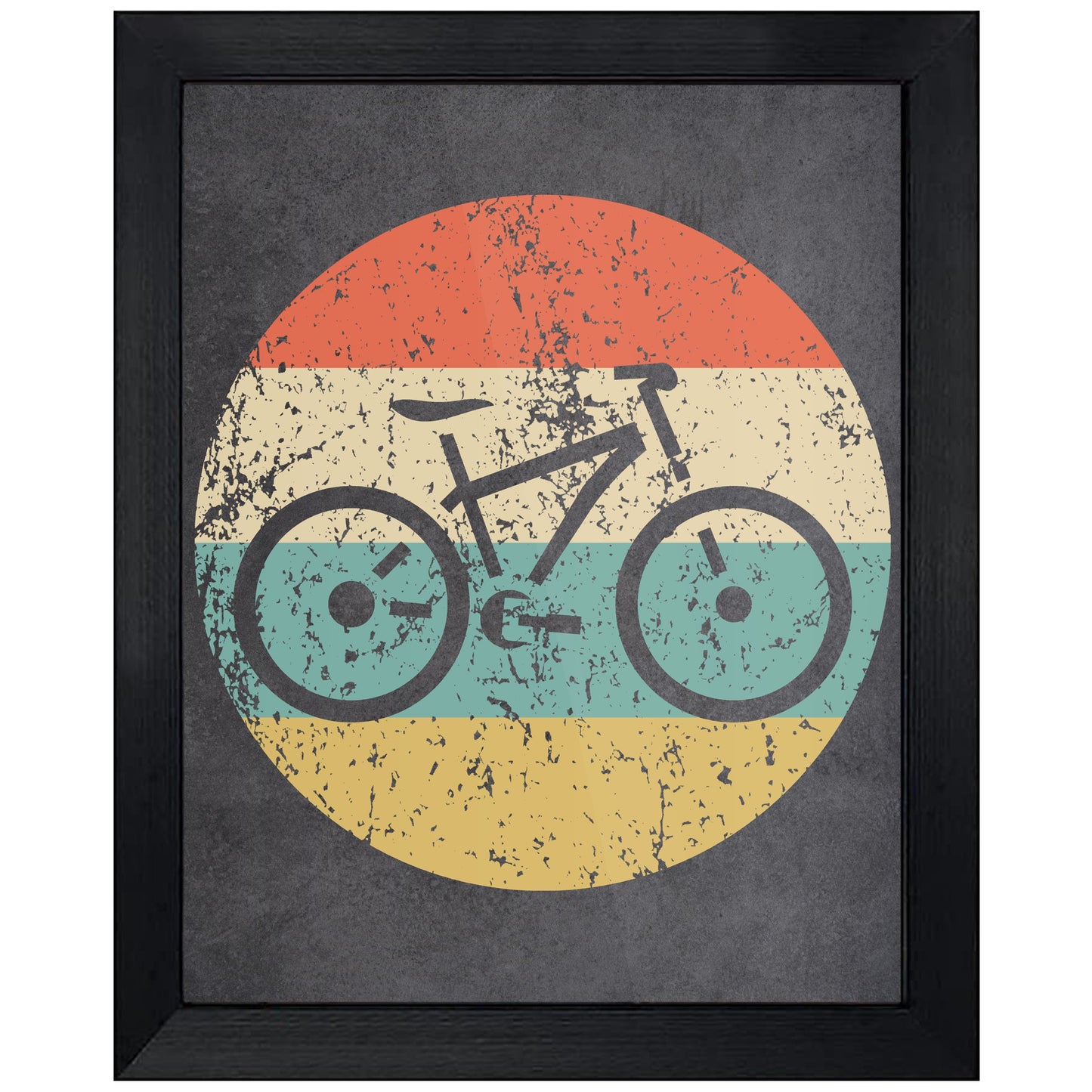 Bicycle Mountain Bike Icon Retro 8"x10" Wall Art Print