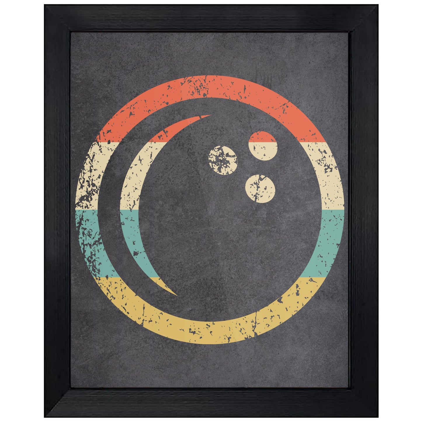 Bowling Ball Icon Retro 8"x10" Wall Art Print