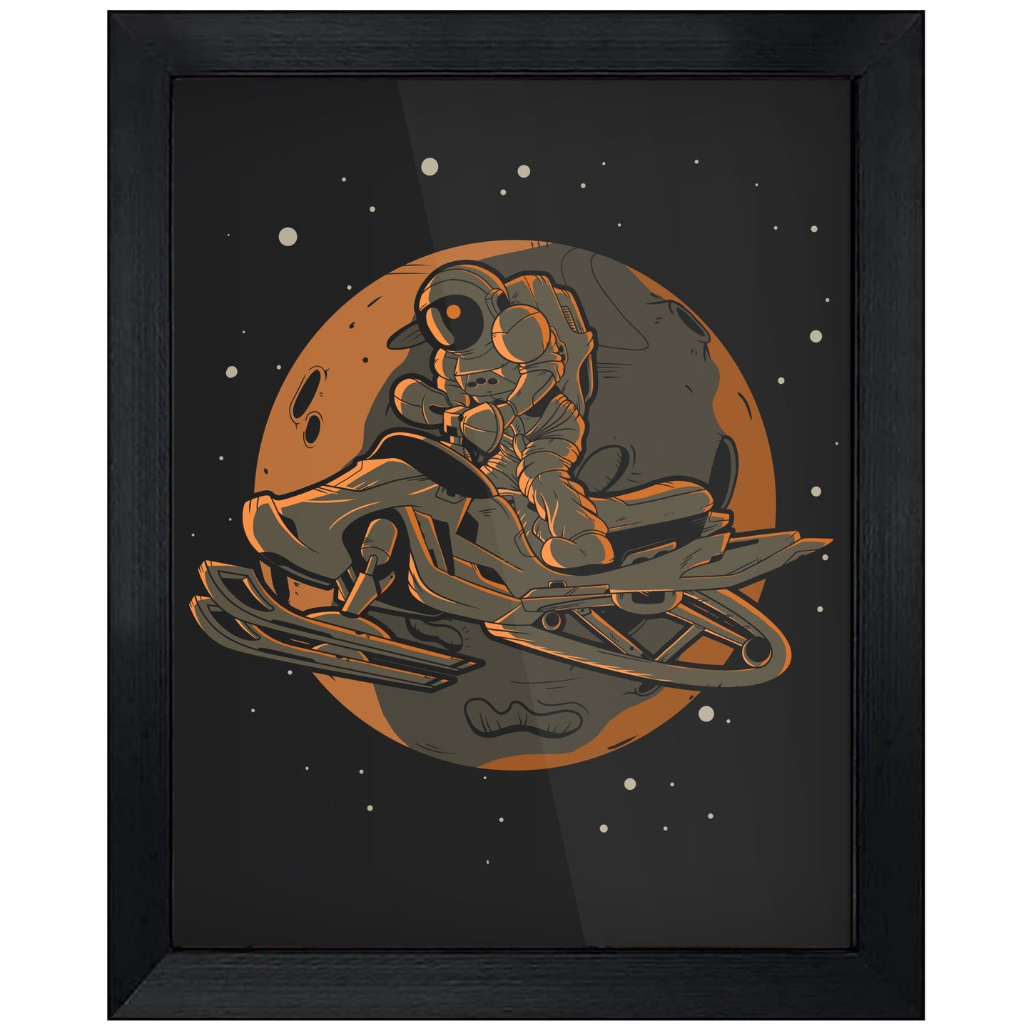Snowmobiling Astronaut Outer Space Spaceman 8"x10" Wall Art Print