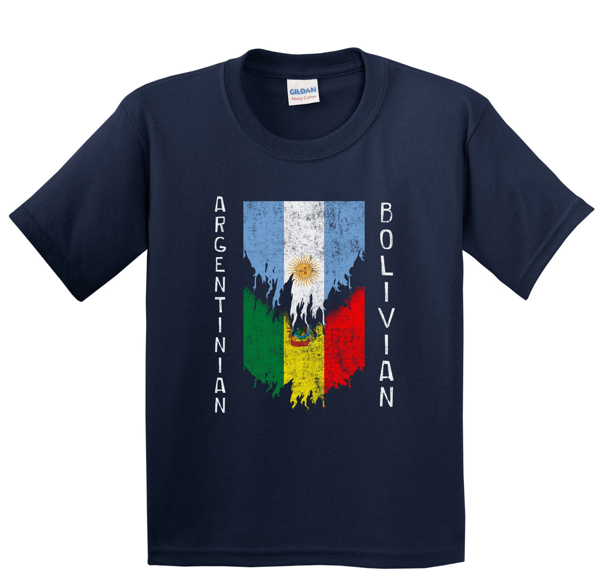 Argentinian Bolivian Flags Ripped Torn Argentina Bolivia Youth T-Shirt