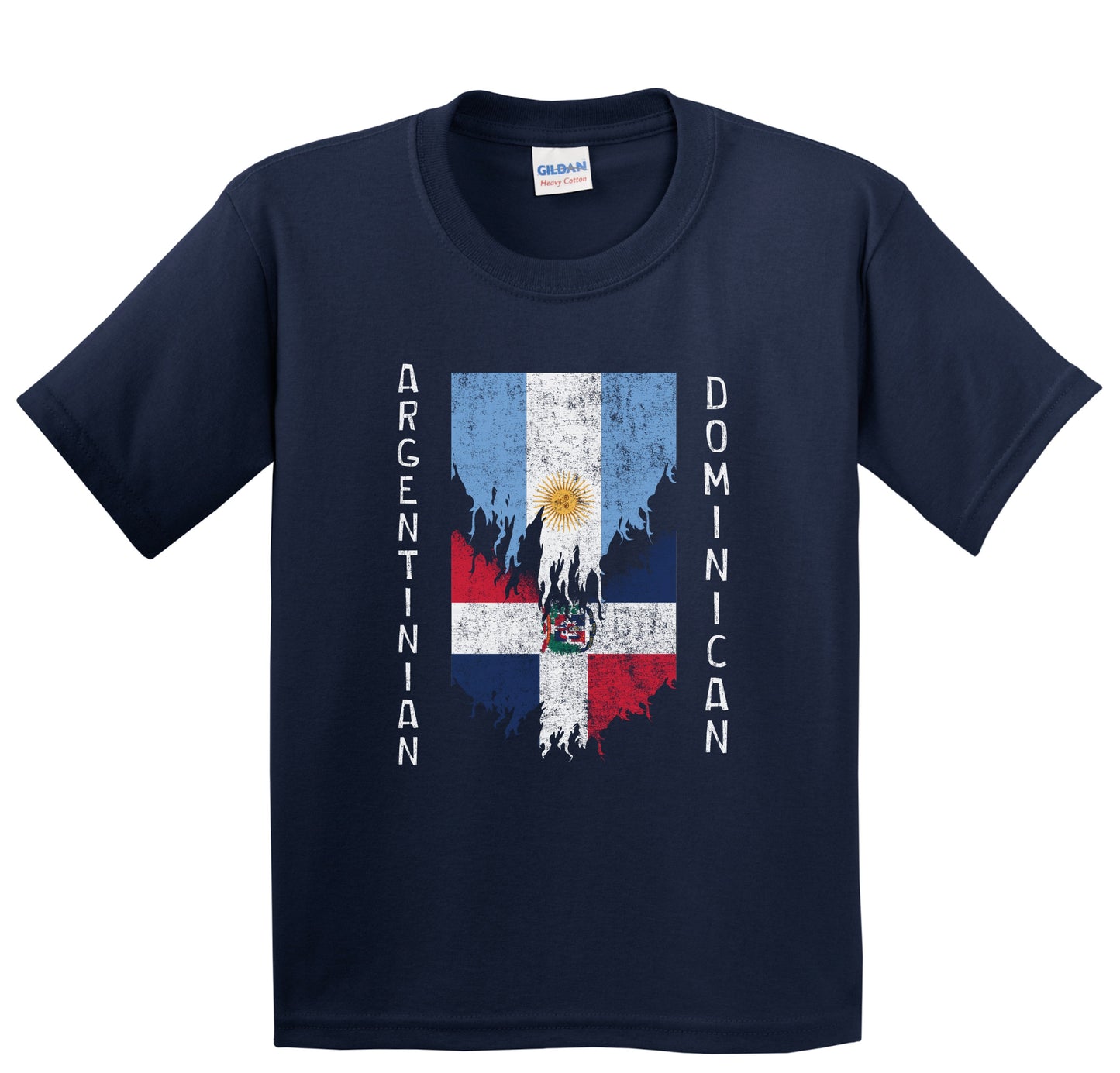 Argentinian Dominican Flags Ripped Torn Argentina Dominican Republic Youth T-Shirt