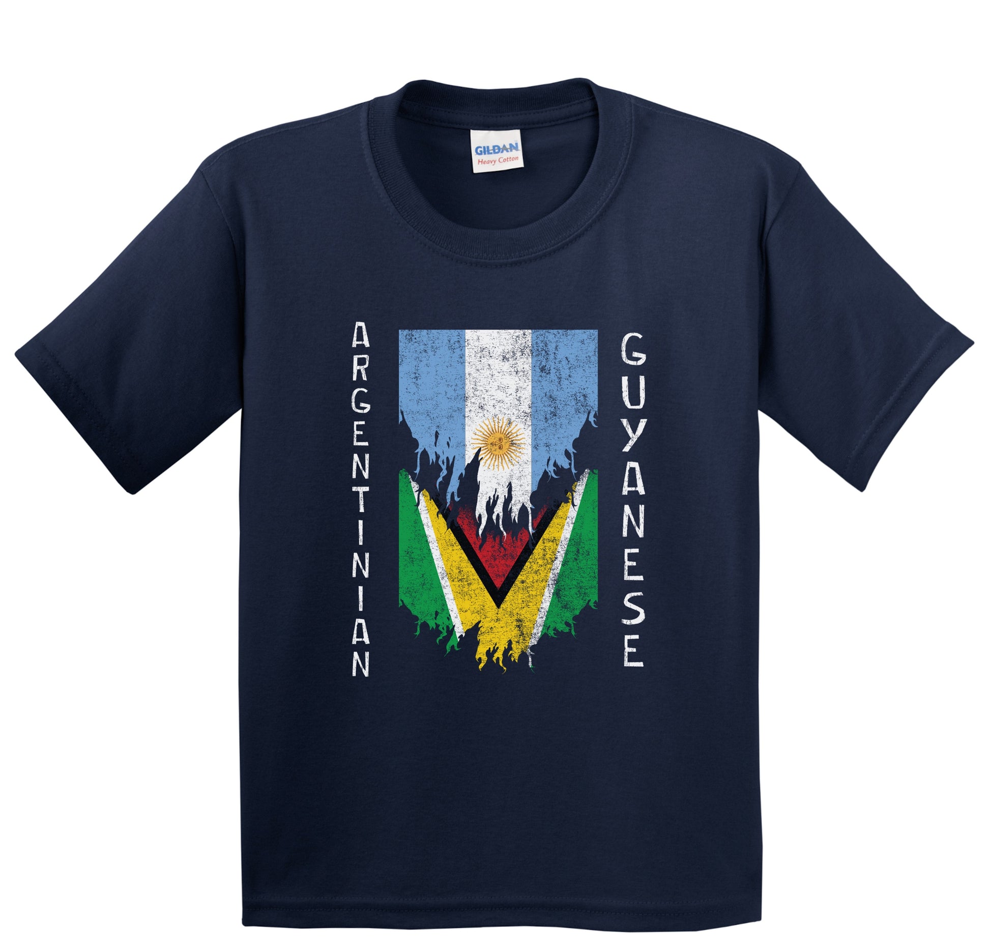 Argentinian Guyanese Flags Ripped Torn Argentina Guyana Youth T-Shirt