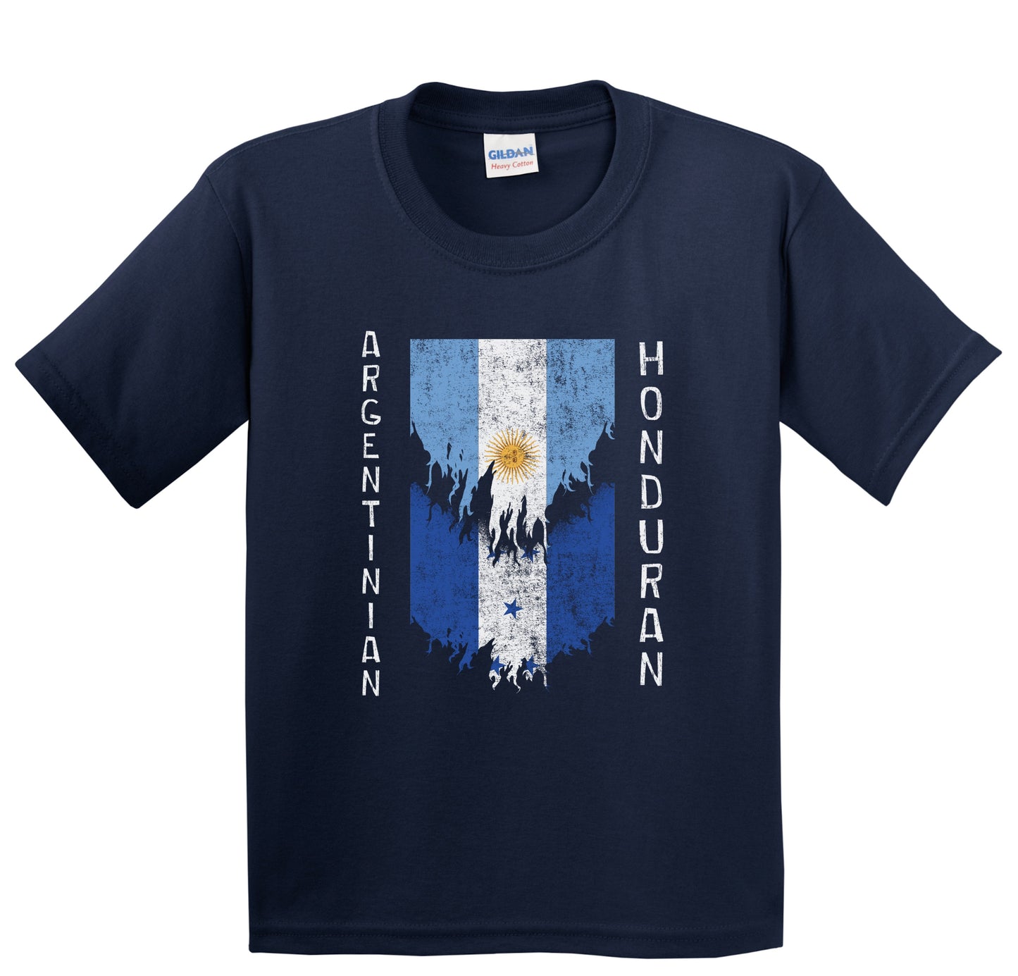 Argentinian Honduran Flags Ripped Torn Argentina Honduras Youth T-Shirt