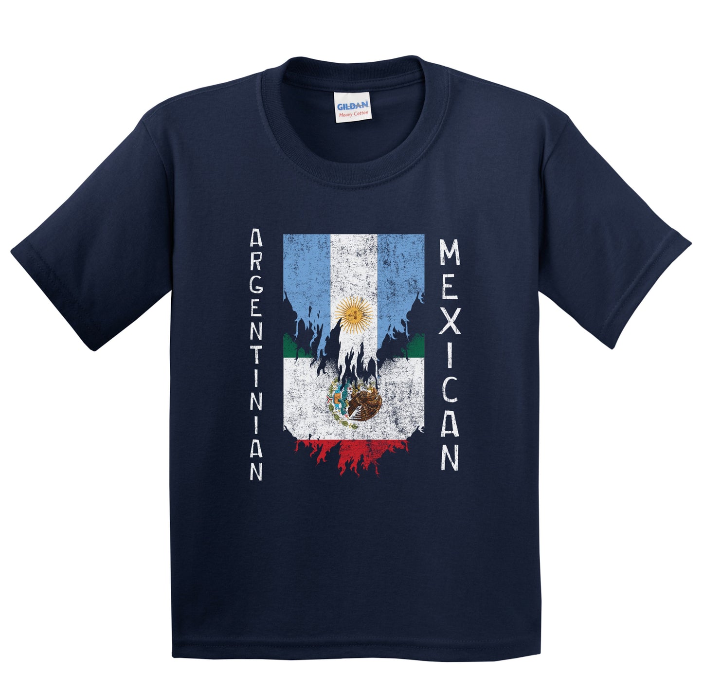 Argentinian Mexican Flags Ripped Torn Argentina Mexico Youth T-Shirt