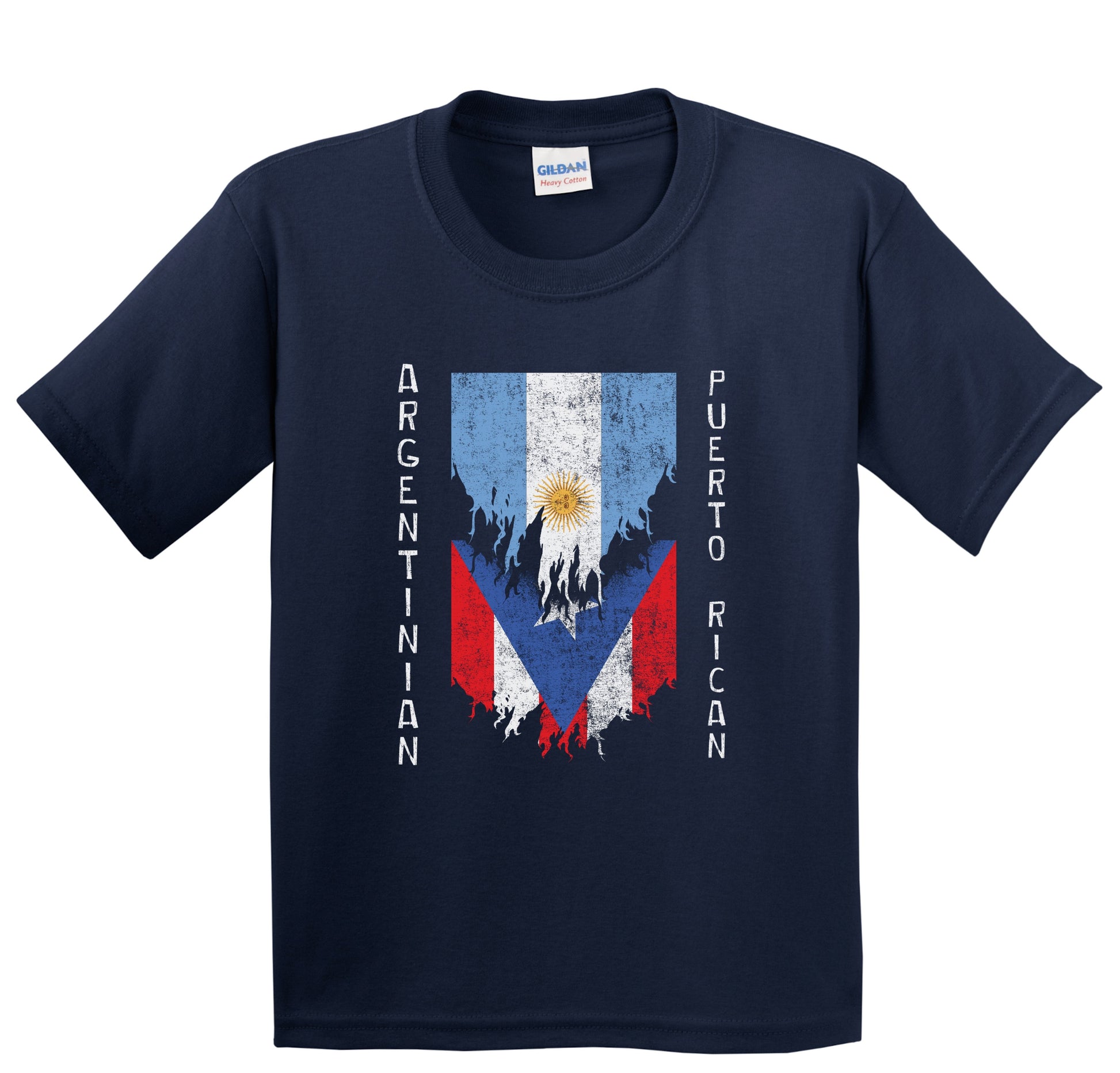 Argentinian Puerto Rican Flags Ripped Torn Argentina Puerto Rico Youth T-Shirt