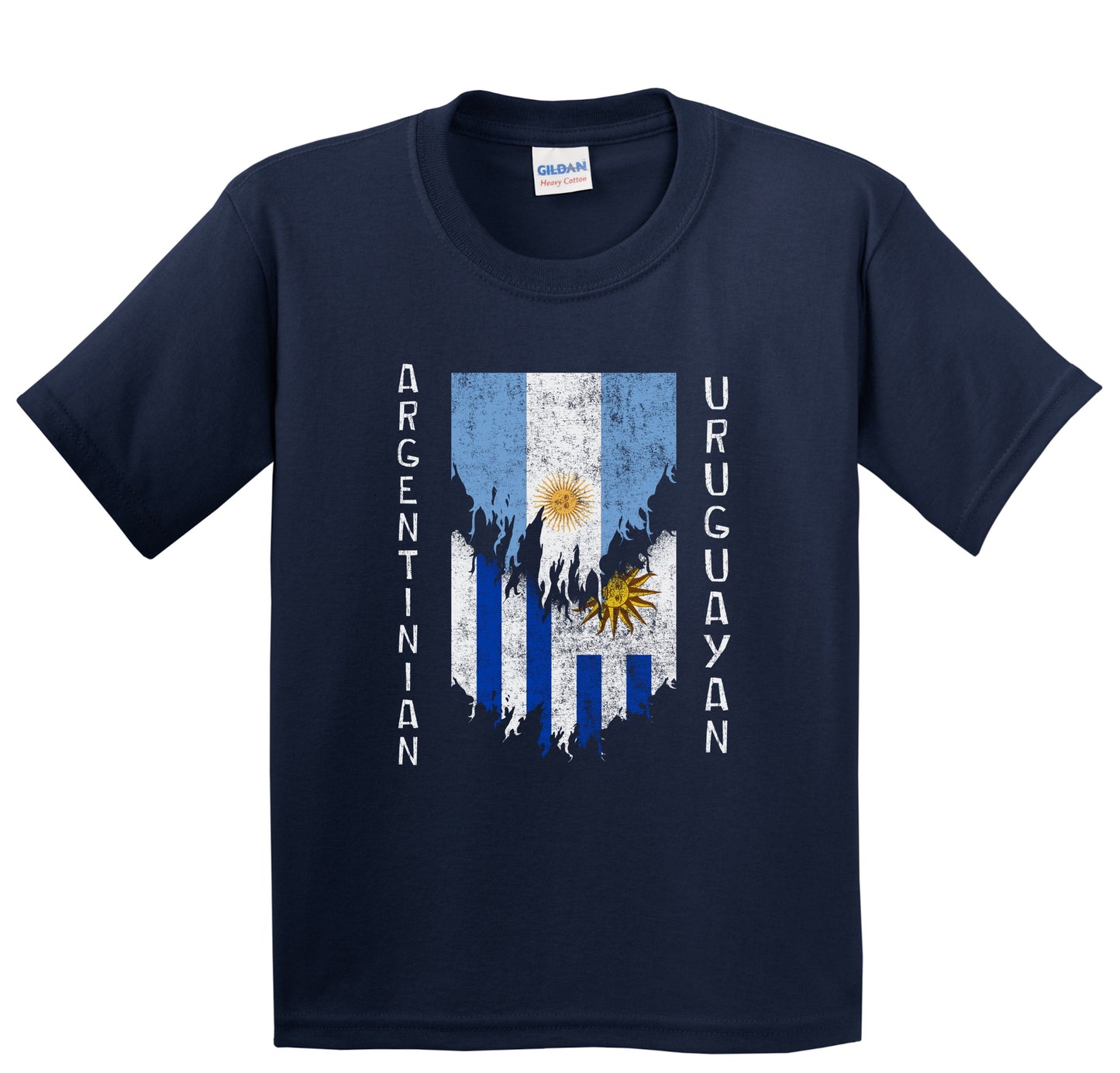 Argentinian Uruguayan Flags Ripped Torn Argentina Uruguay Youth T-Shirt