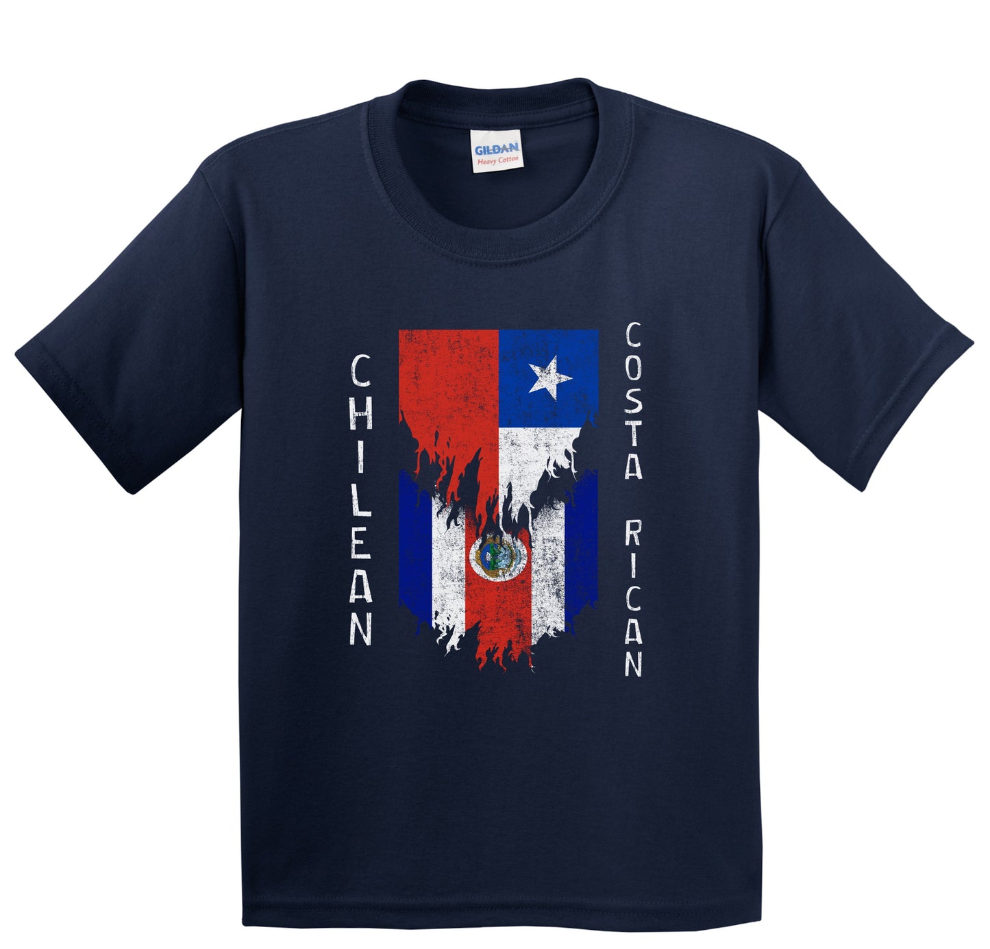 Chilean Costa Rican Flags Ripped Torn Chile Costa Rica Youth T-Shirt