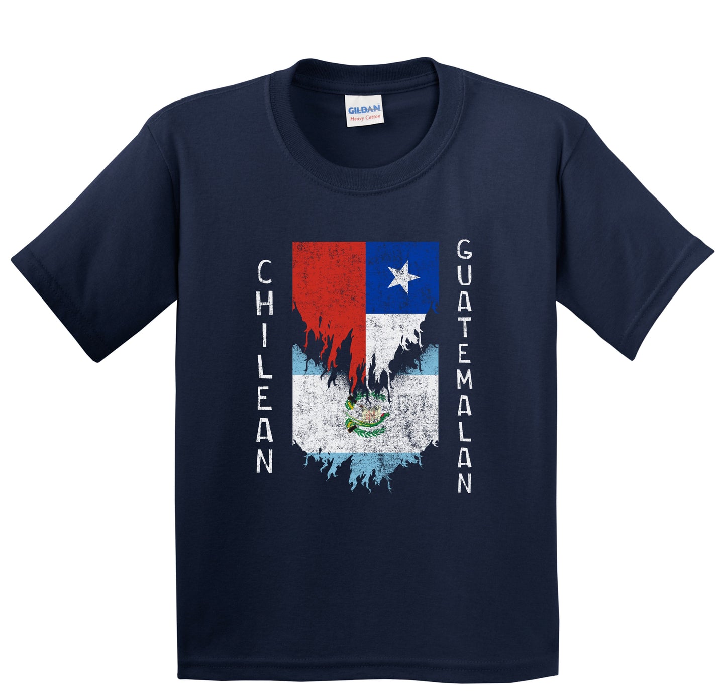 Chilean Guatemalan Flags Ripped Torn Chile Guatemala Youth T-Shirt