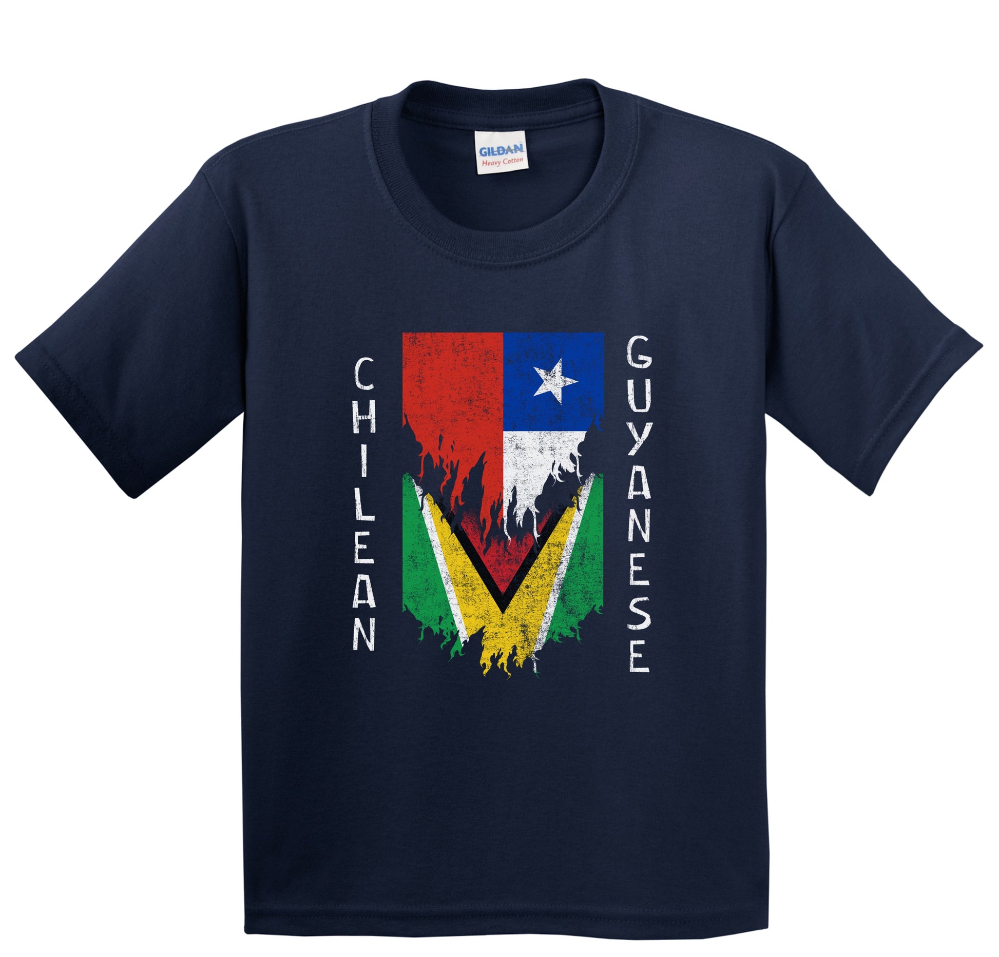 Chilean Guyanese Flags Ripped Torn Chile Guyana Youth T-Shirt