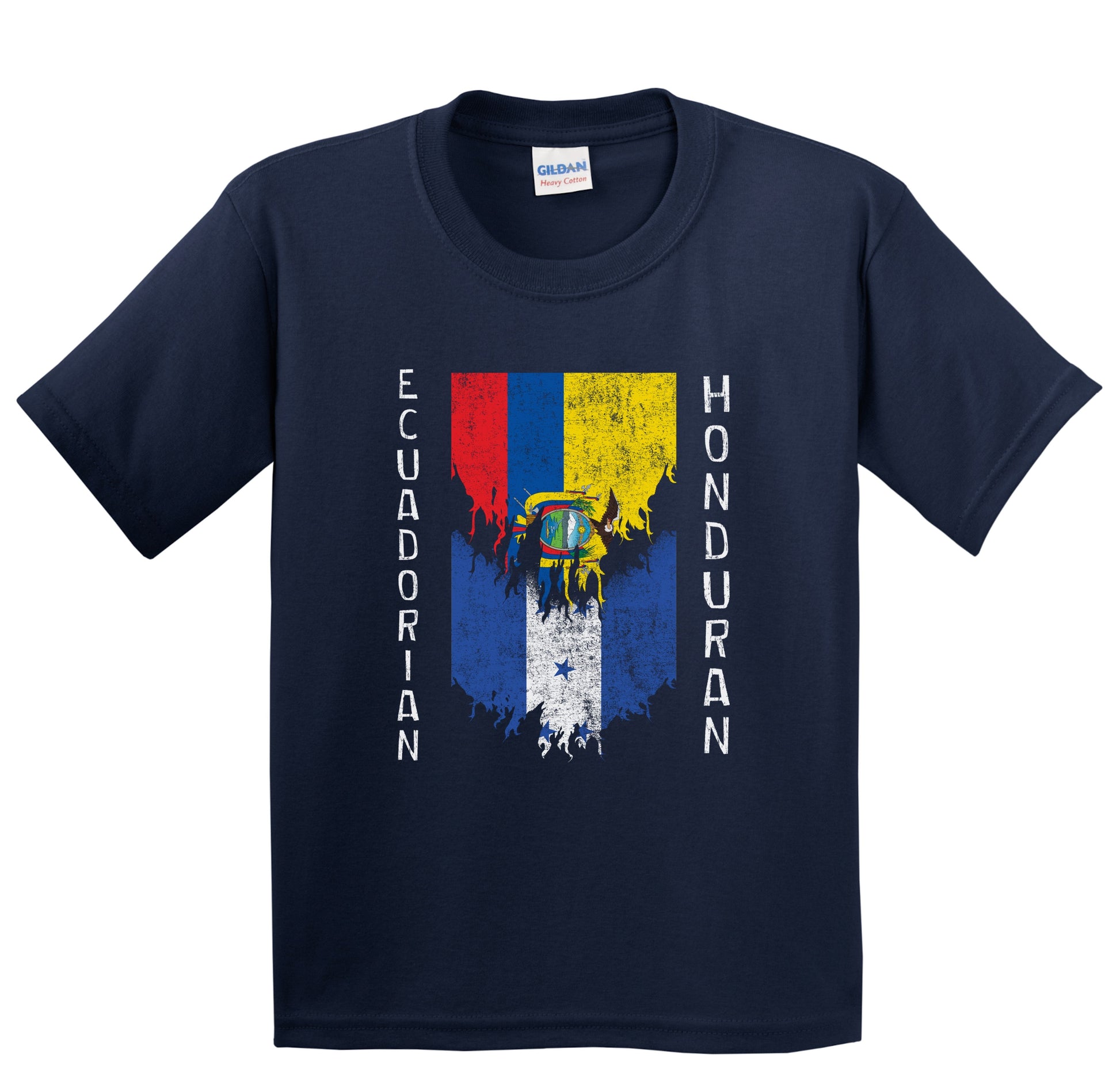 Ecuadorian Honduran Flags Ripped Torn Ecuador Honduras Youth T-Shirt