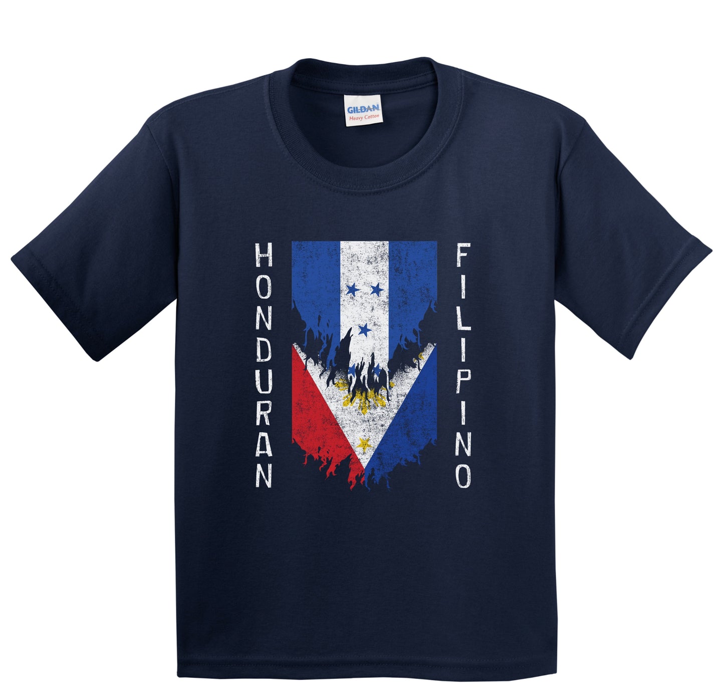 Honduran Filipino Flags Ripped Torn Honduras Philippines Youth T-Shirt