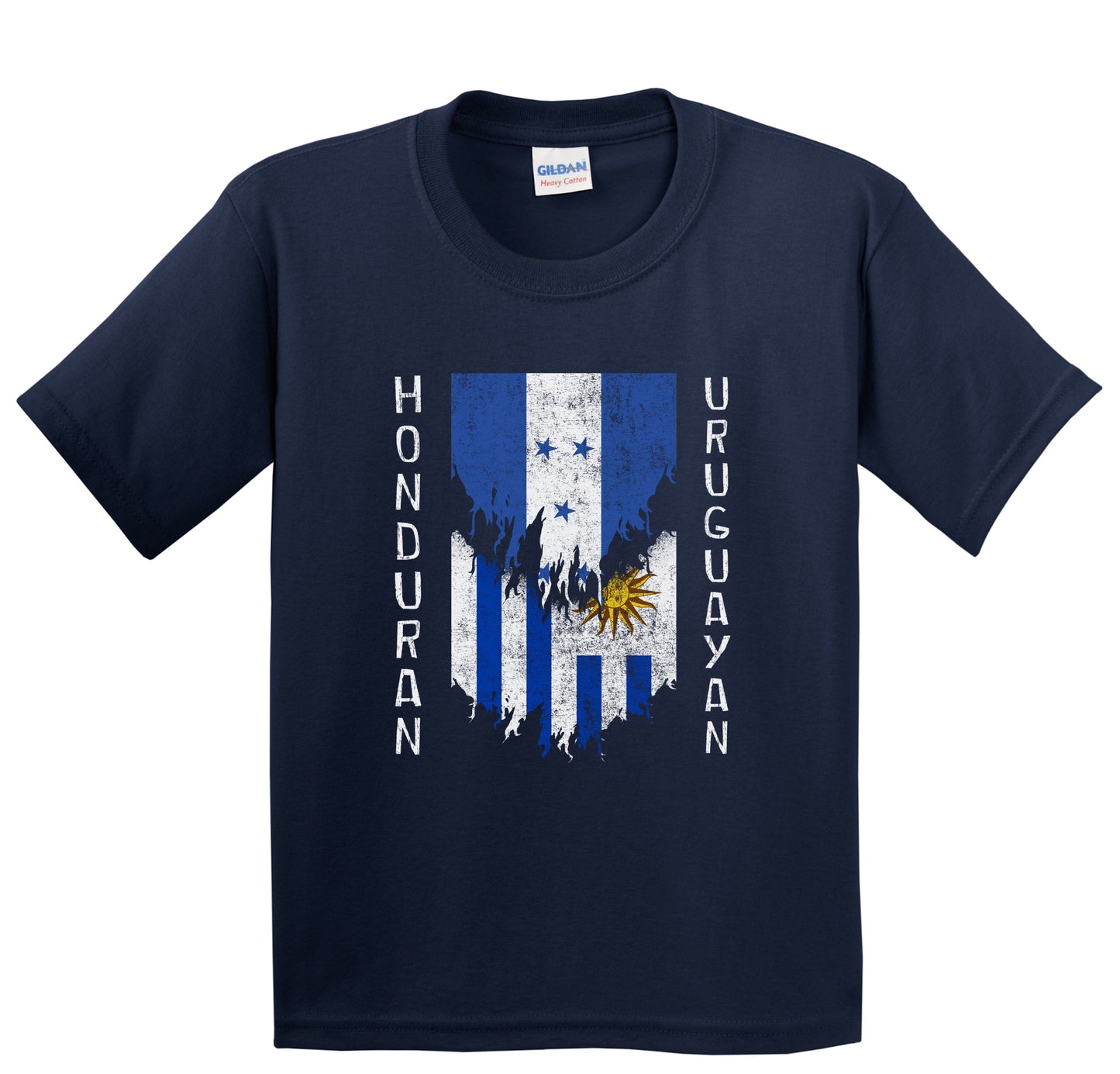 Honduran Uruguayan Flags Ripped Torn Honduras Uruguay Youth T-Shirt