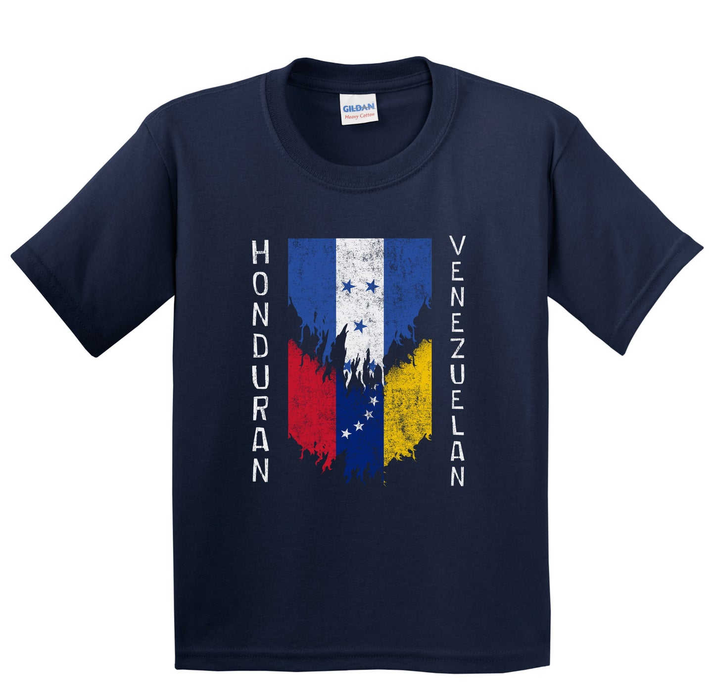 Honduran Venezuelan Flags Ripped Torn Honduras Venezuela Youth T-Shirt