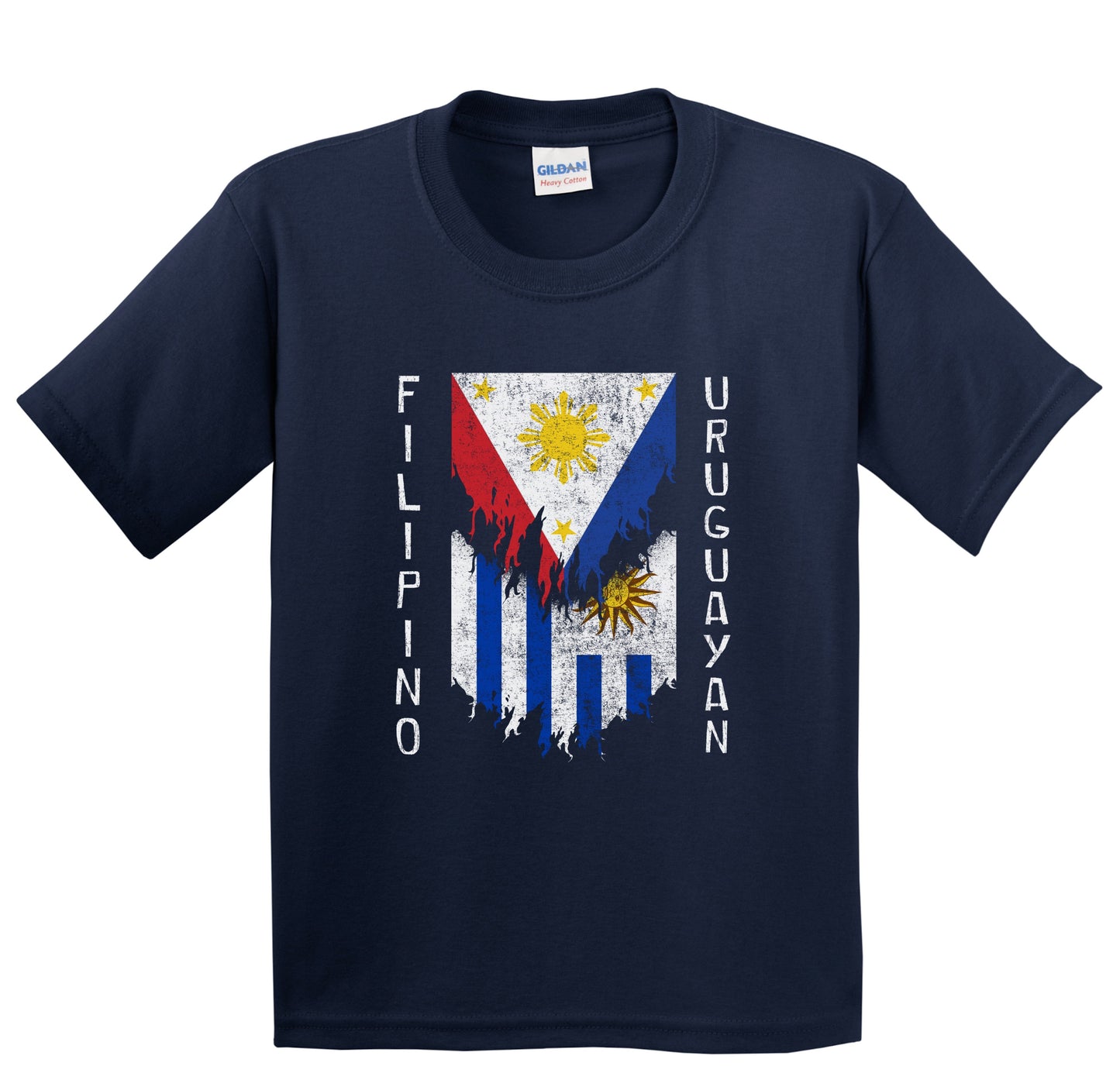 Filipino Uruguayan Flags Ripped Torn Philippines Uruguay Youth T-Shirt